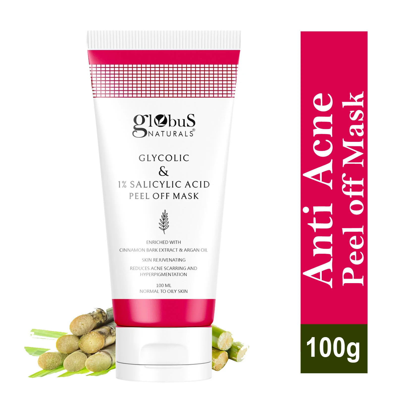 Globus Naturals Glycolic & 1% Salicylic Acid Anti Acne Peel Off Mask - Image 9