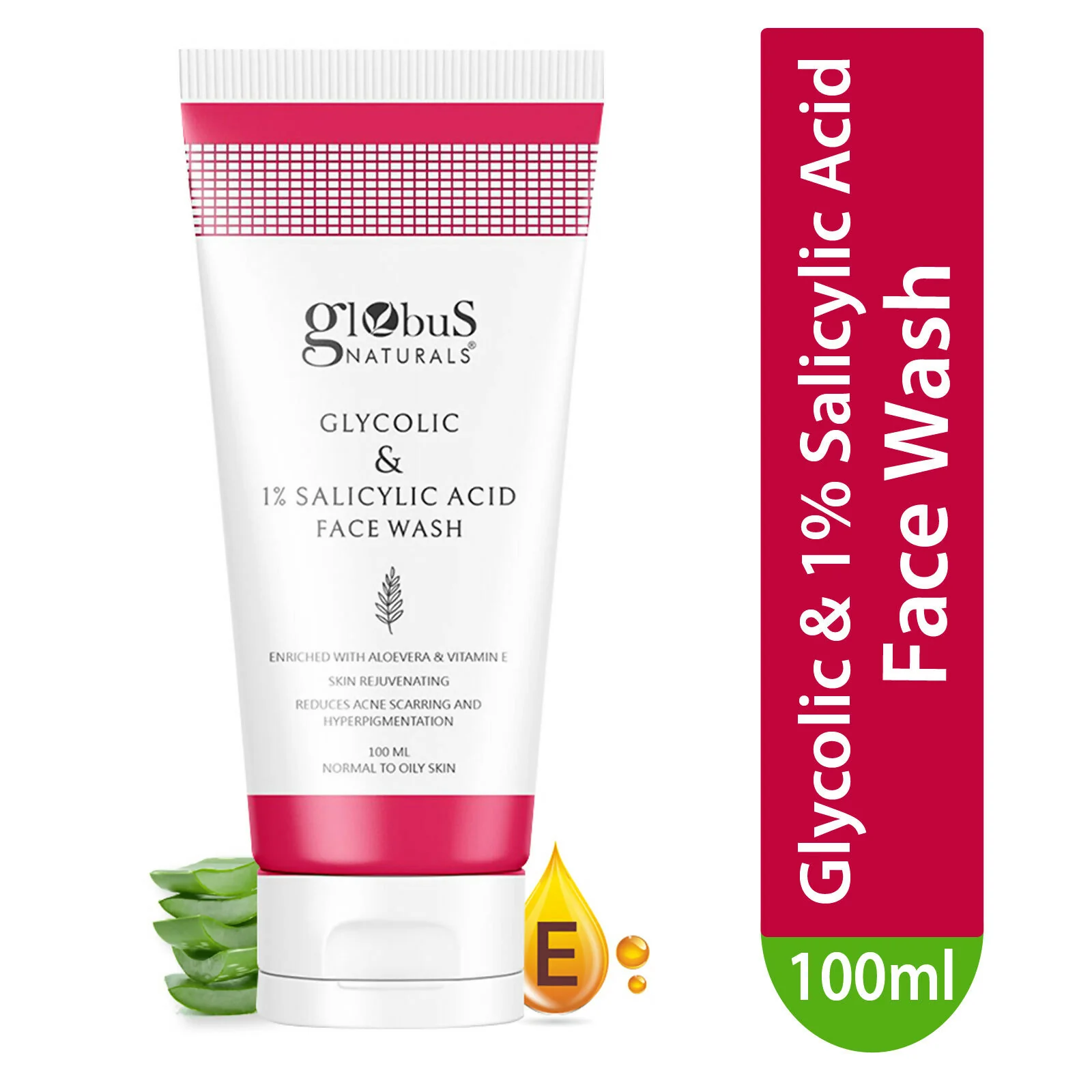Globus Naturals Glycolic & 1% Salicylic Acid Face wash - Image 2