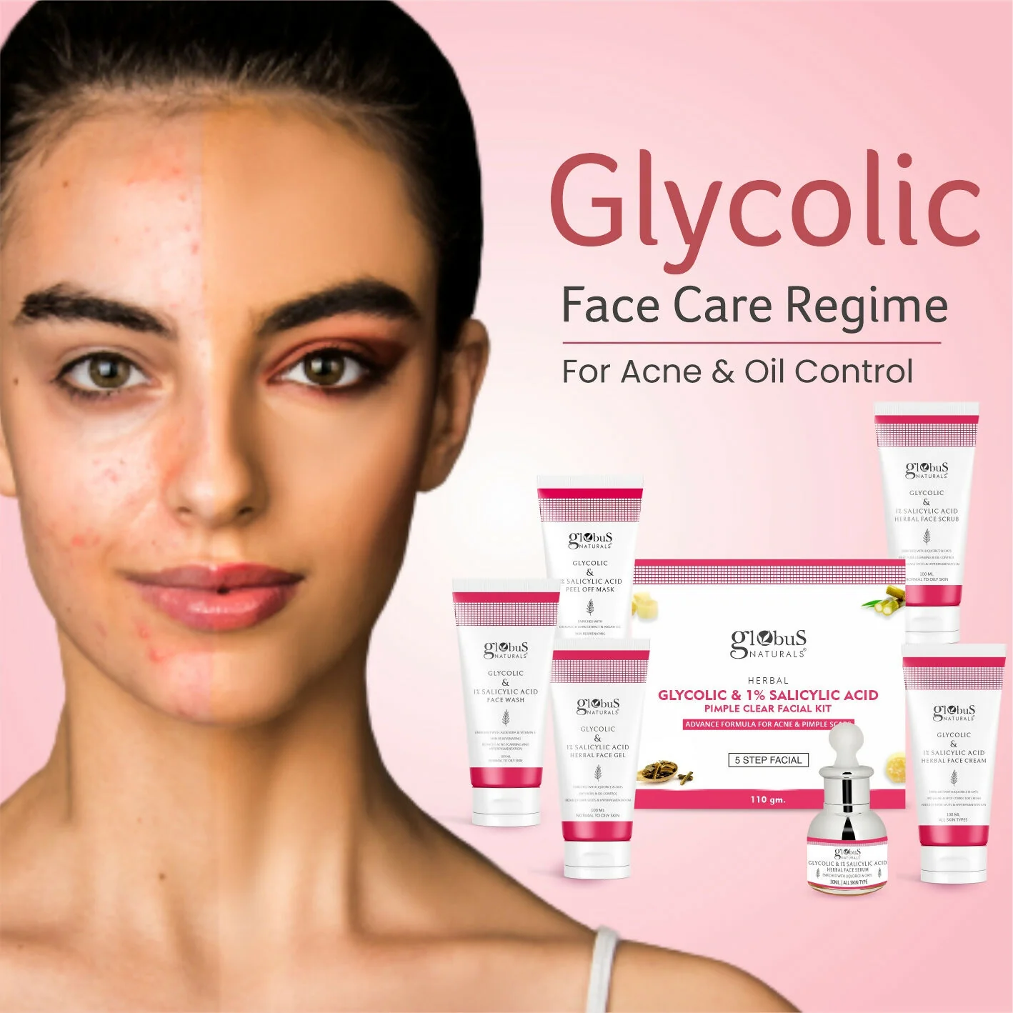 Globus Naturals Glycolic & 1% Salicylic Acid Face wash - Image 8