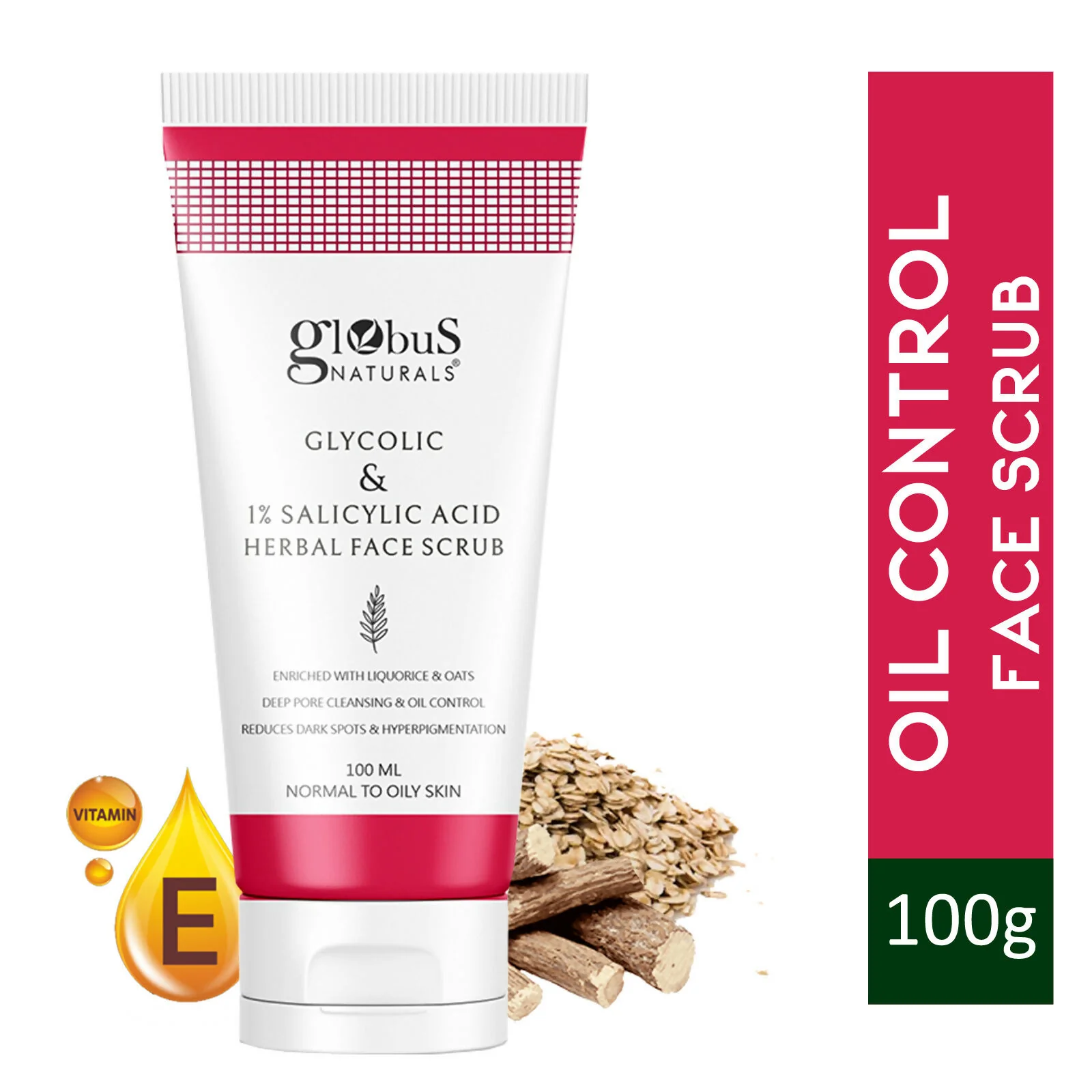 Globus Naturals Glycolic & 1% Salicylic Acid Herbal Anti Acne Face Scrub - Image 2