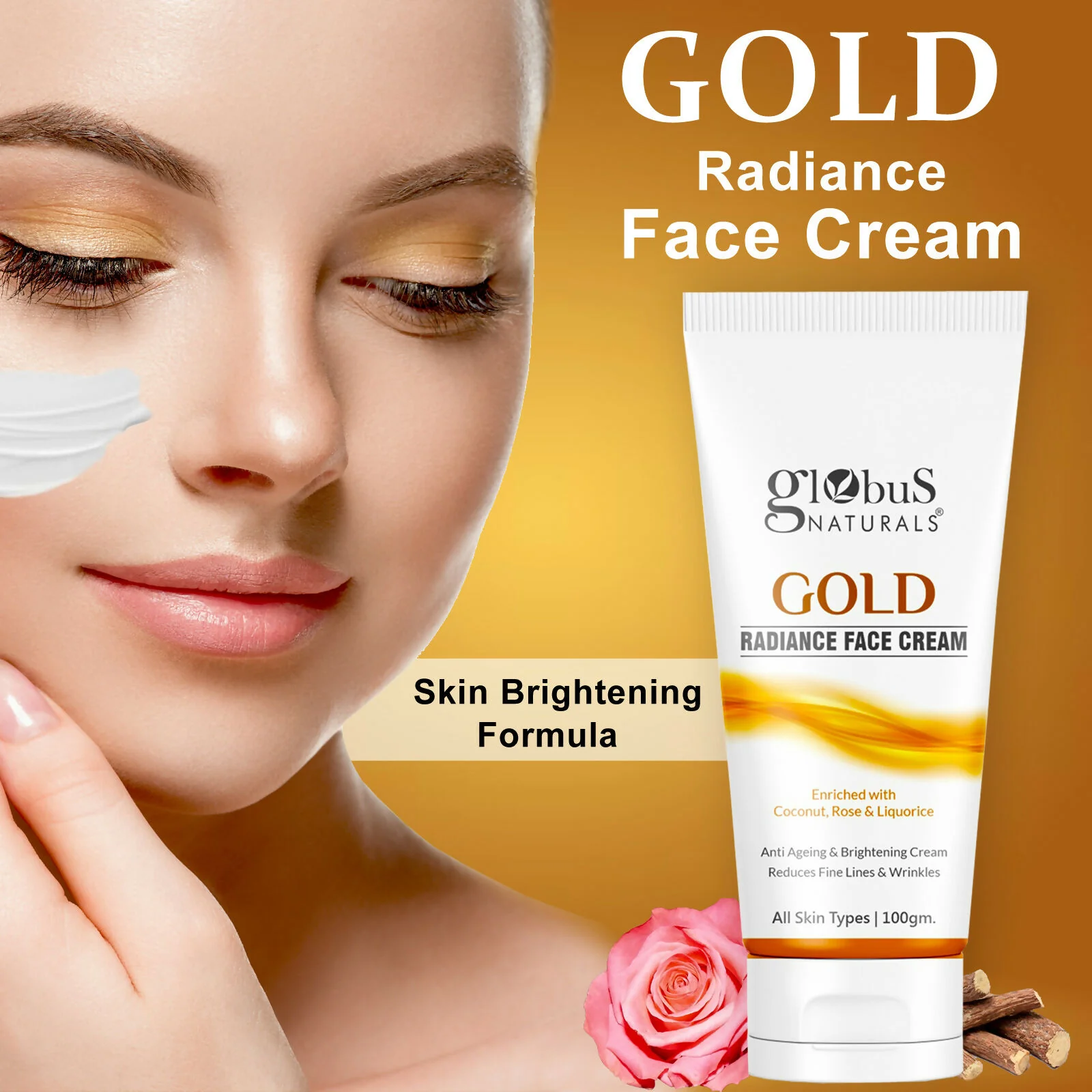 Globus Naturals Gold Radiance Anti Ageing & Brightening Face Cream - Image 3