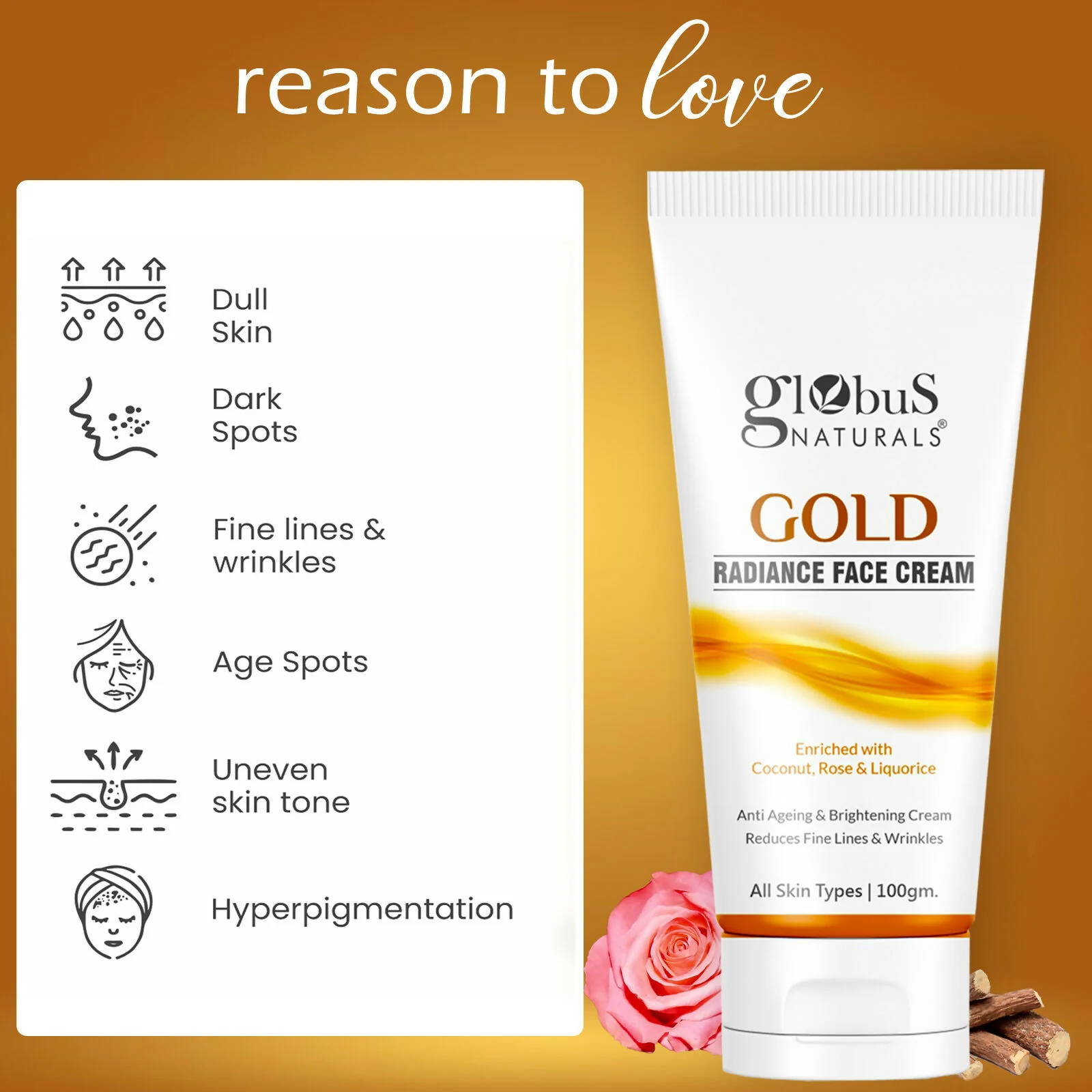 Globus Naturals Gold Radiance Anti Ageing & Brightening Face Cream - Image 4