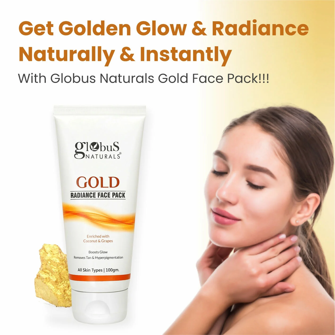 Globus Naturals Gold Radiance Anti Ageing & Brightening Face Pack - Image 5