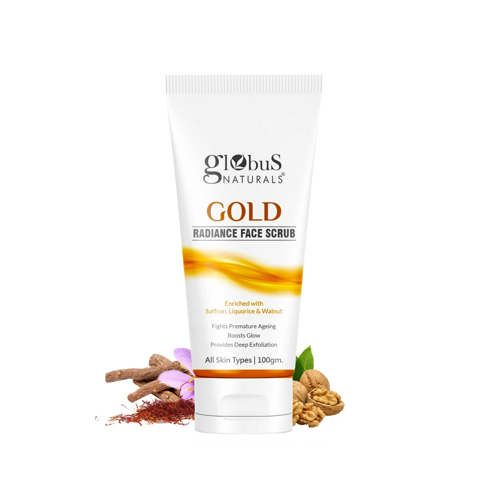 Globus Naturals Gold Radiance Anti Ageing & Brightening Face Scrub - Image 3