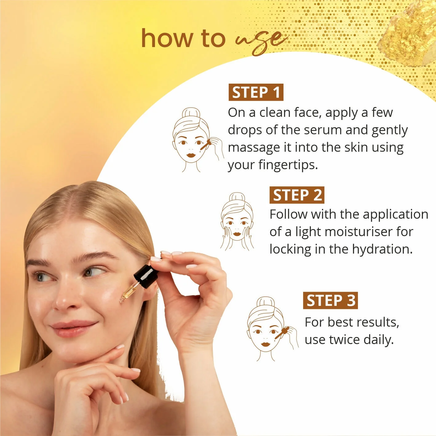 Globus Naturals Gold Radiance Anti Ageing & Brightening Face Serum, Suitable For All Skin Types - Image 5