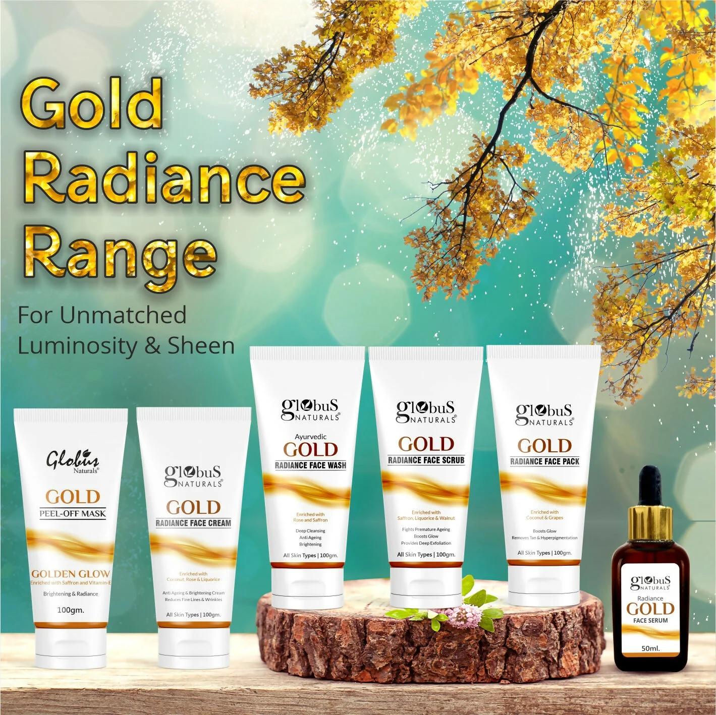 Globus Naturals Gold Radiance Anti Ageing & Brightening Face Wash - Image 7