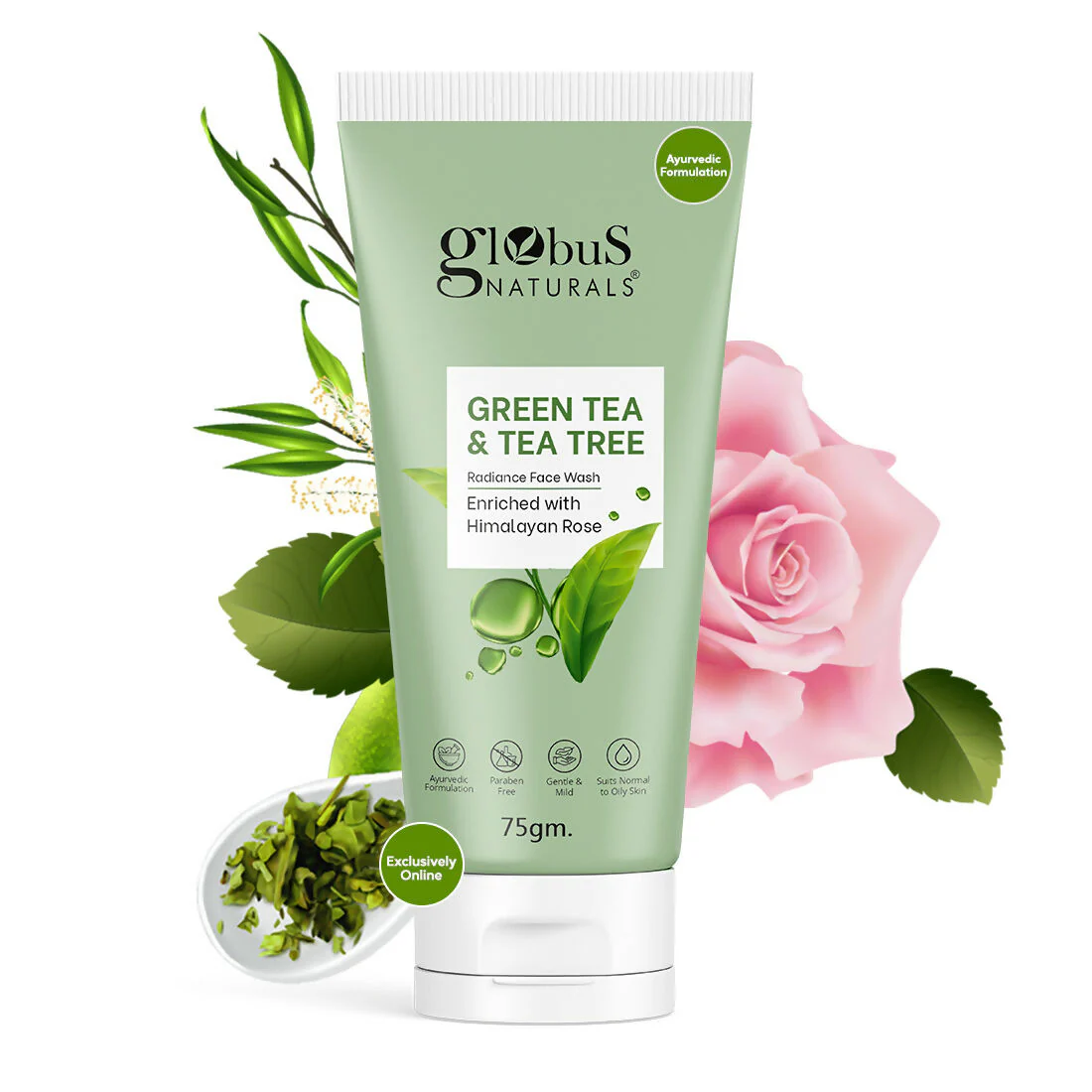 Globus Naturals Green Tea & Tea Tree Face Wash - Image 2