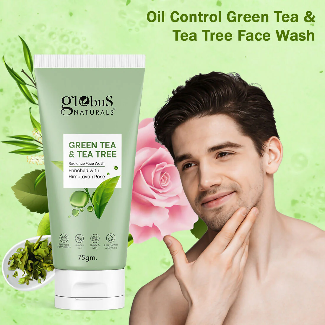 Globus Naturals Green Tea & Tea Tree Face Wash - Image 3