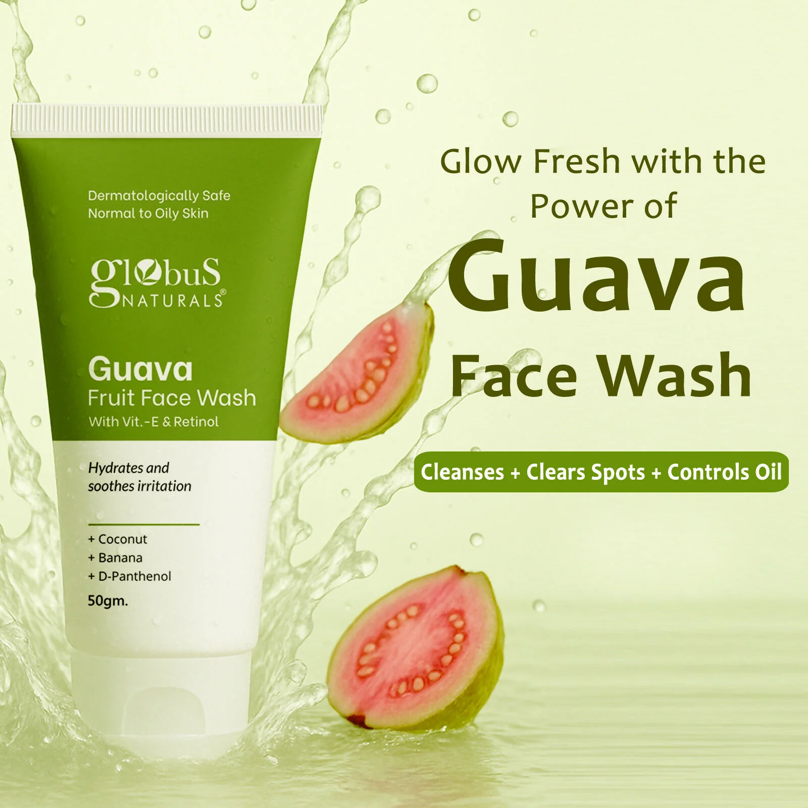 Globus Naturals Guava Fruit Face Wash with Vitamin E & Retinol - Image 7