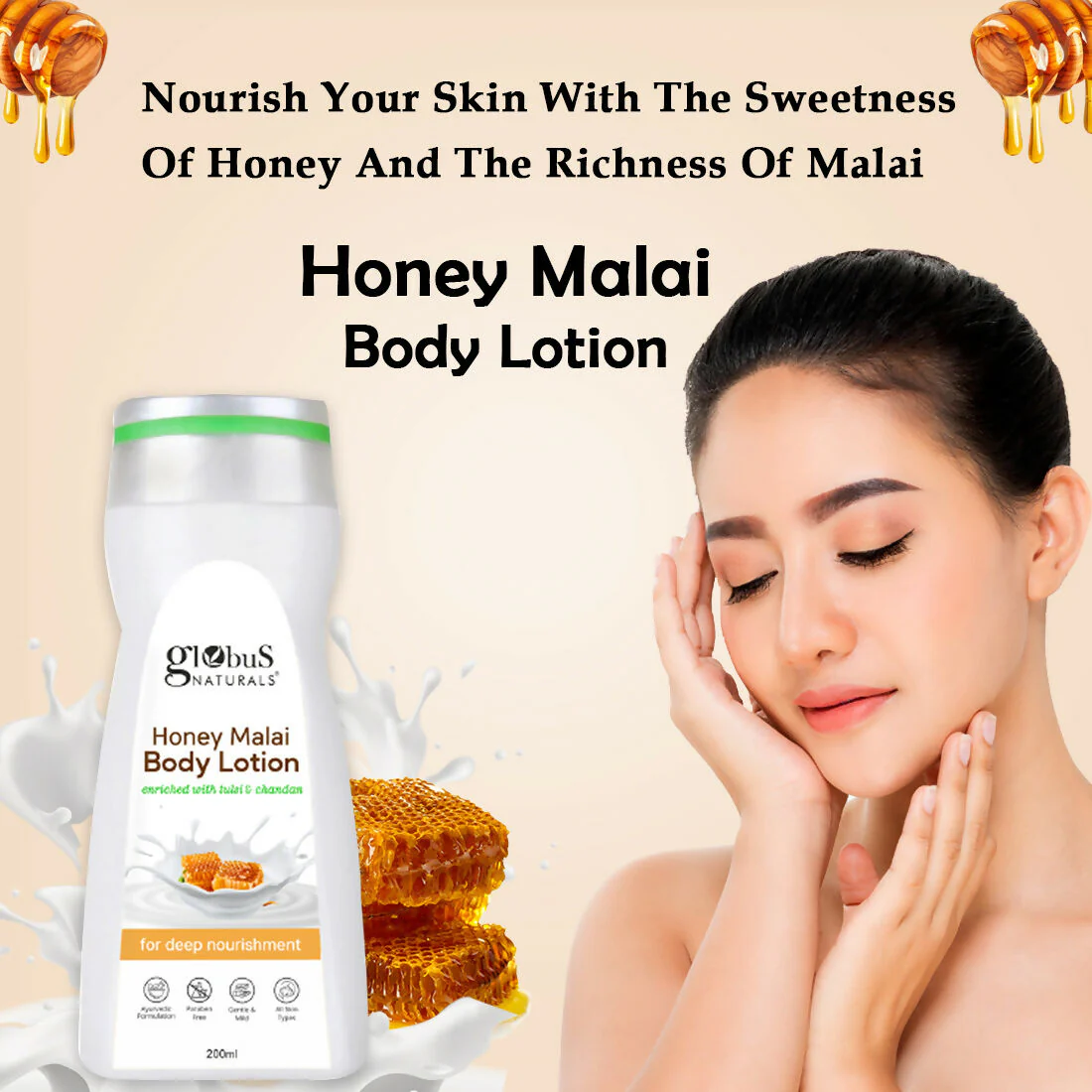 Globus Naturals Honey Malai Body Lotion - Image 3