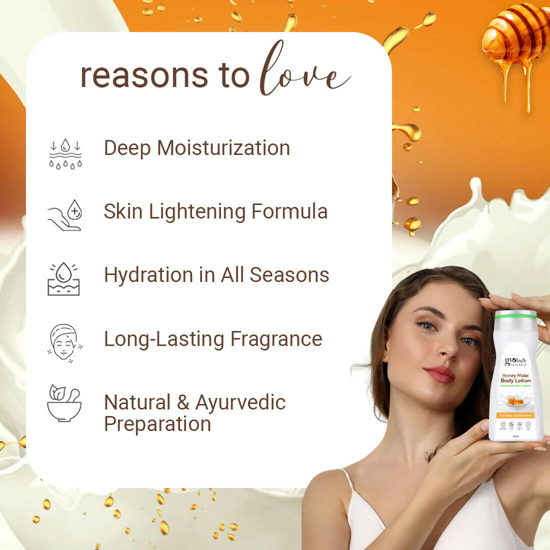 Globus Naturals Honey Malai Body Lotion - Image 4