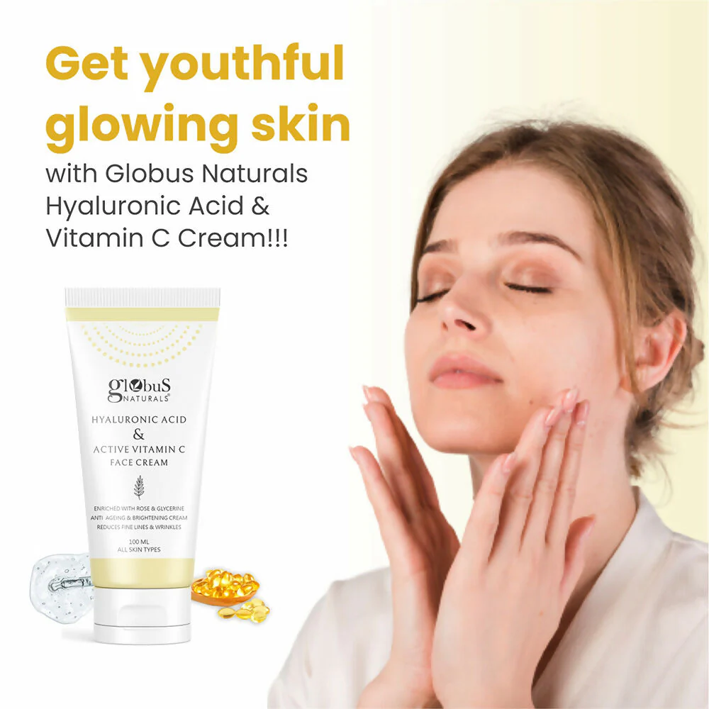 Globus Naturals Hyaluronic Acid & Vitamin C Anti Ageing Face Cream - Image 3