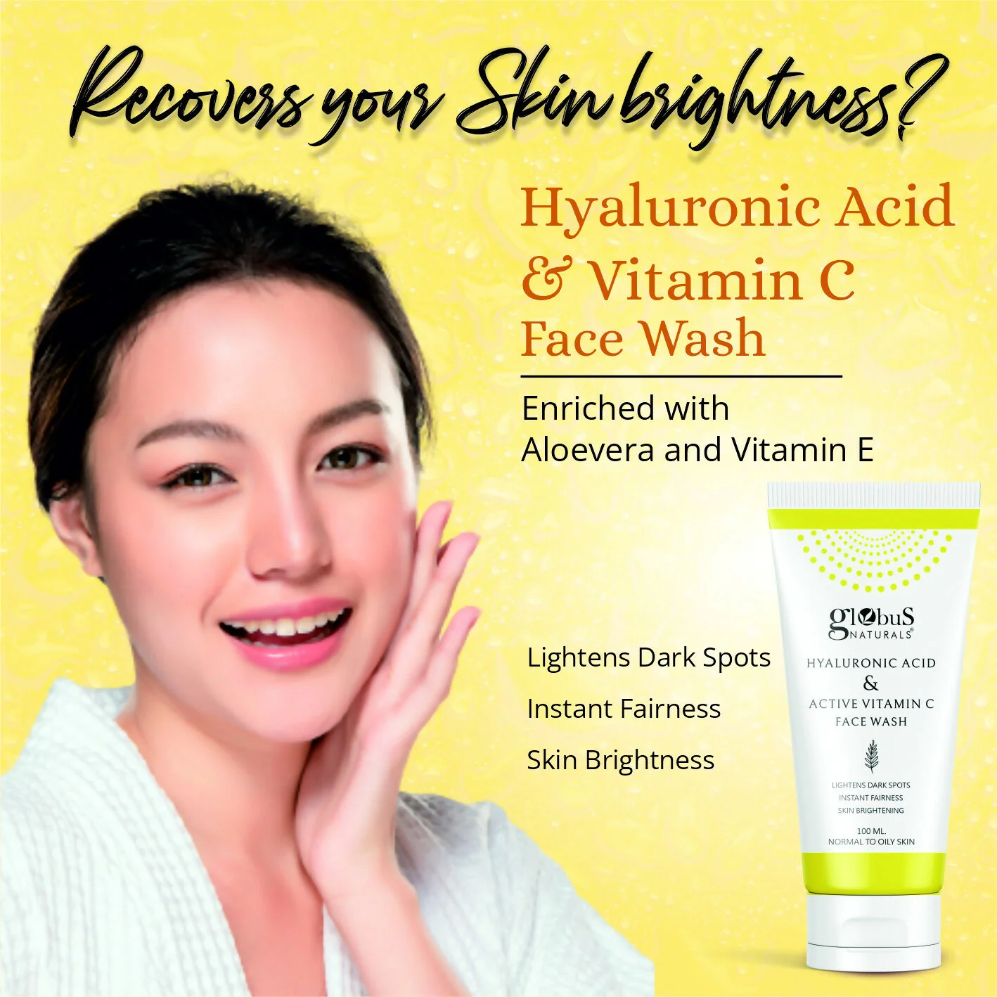 Globus Naturals Hyaluronic Acid & Vitamin C Face Wash - Image 3