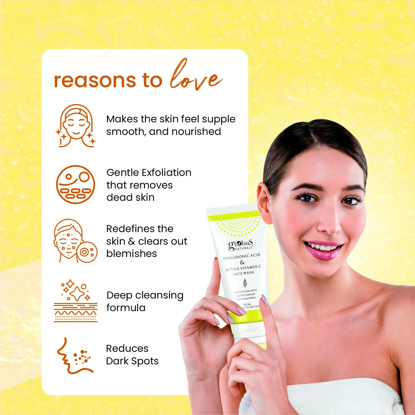 Globus Naturals Hyaluronic Acid & Vitamin C Face Wash - Image 4