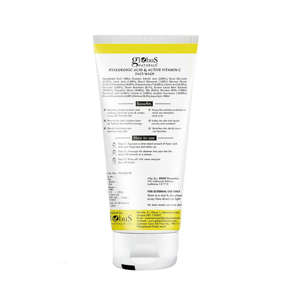Globus Naturals Hyaluronic Acid & Vitamin C Face Wash - Image 7