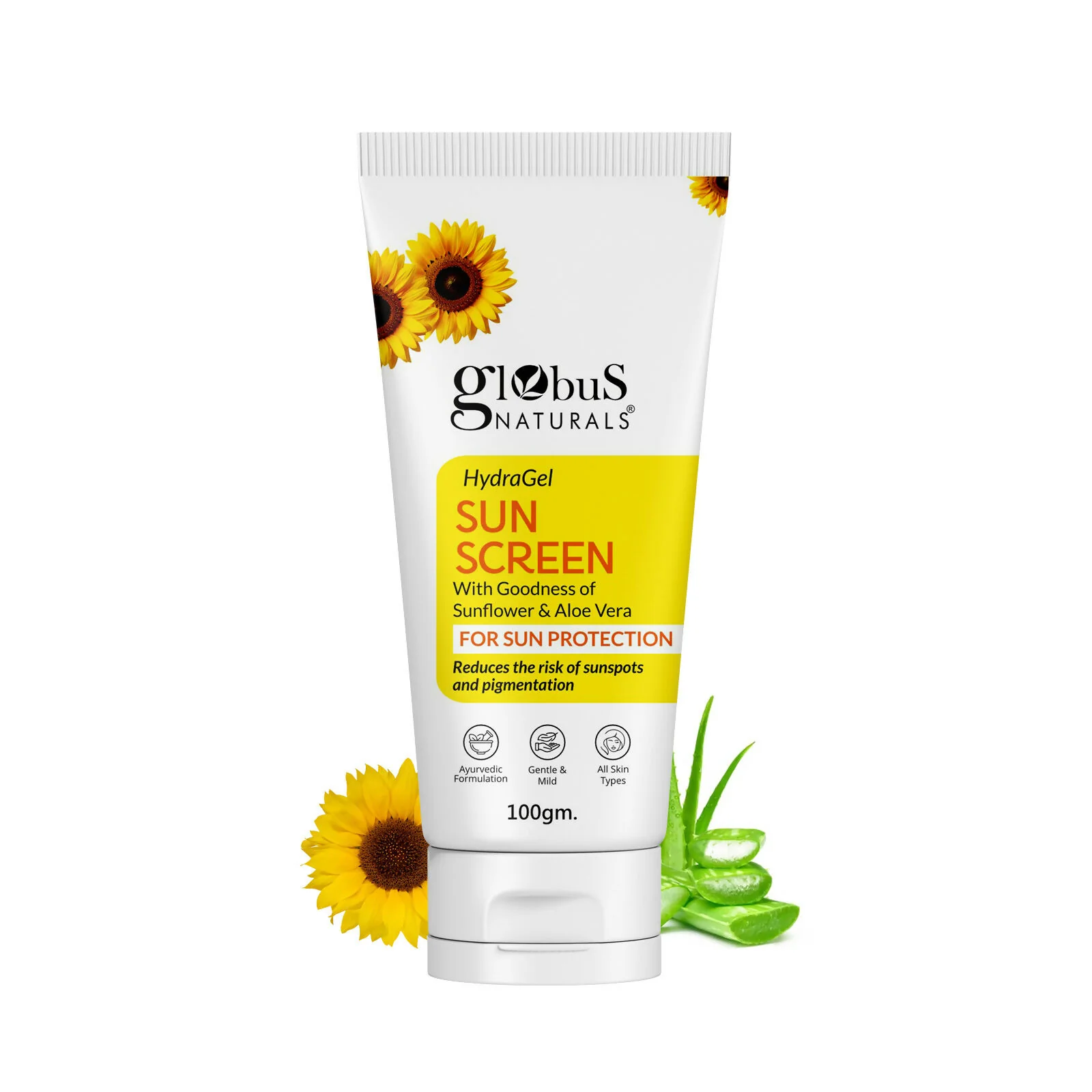 Globus Naturals Hydra Gel Sunscreen With Goodness of Sunflower & AloeVera For Sun Protection All Skin Types - Image 2