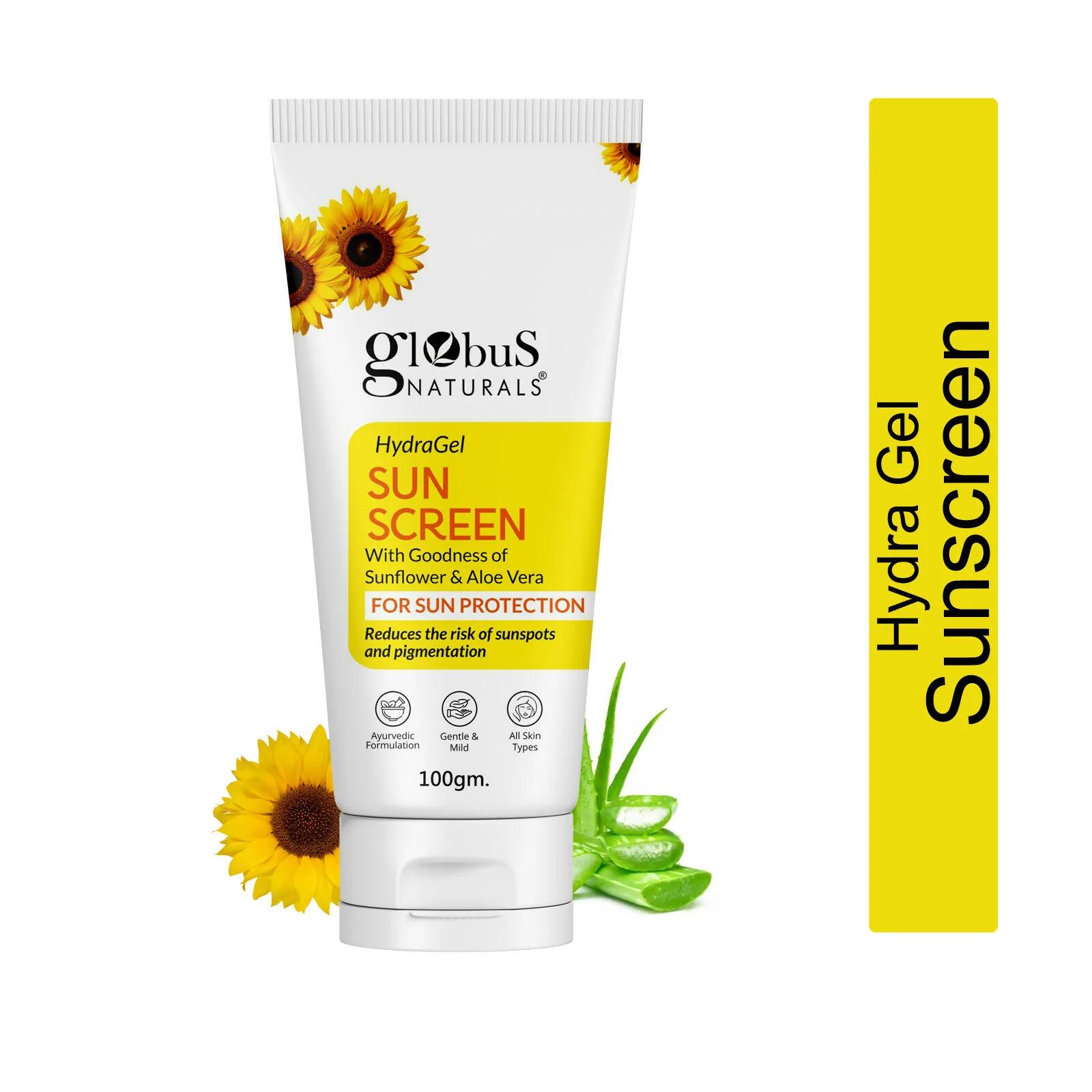 Globus Naturals Hydra Gel Sunscreen With Goodness of Sunflower & AloeVera For Sun Protection All Skin Types - Image 3