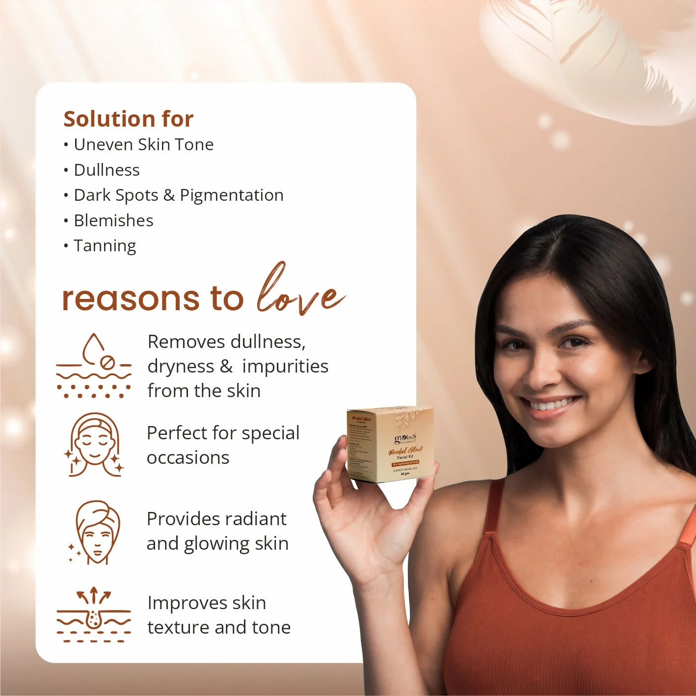 Globus Naturals Illuminating Bridal Glow 6 Step Facial Kit - Image 4