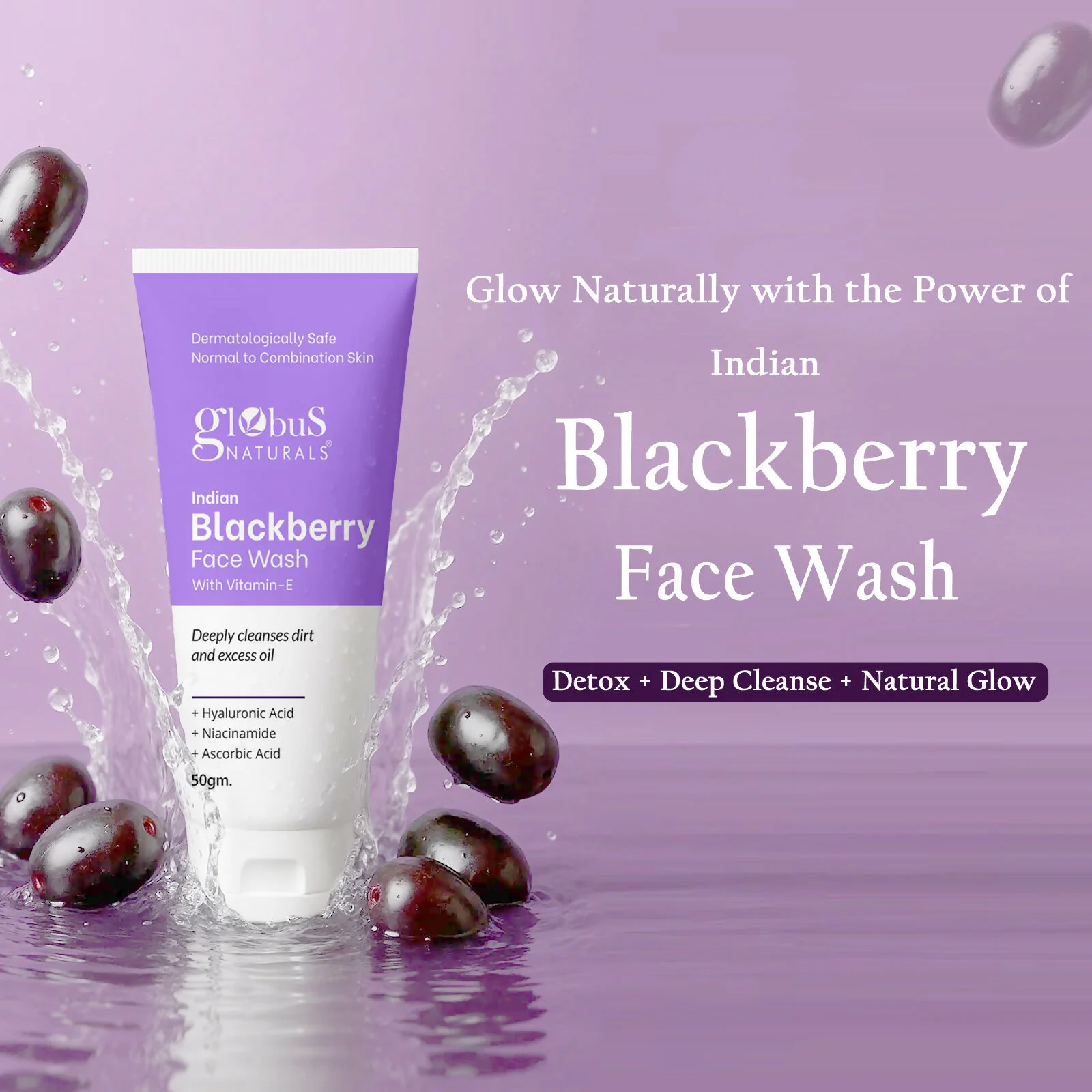 Globus Naturals Indian Blackberry Face Wash with Vitamin E - Image 3