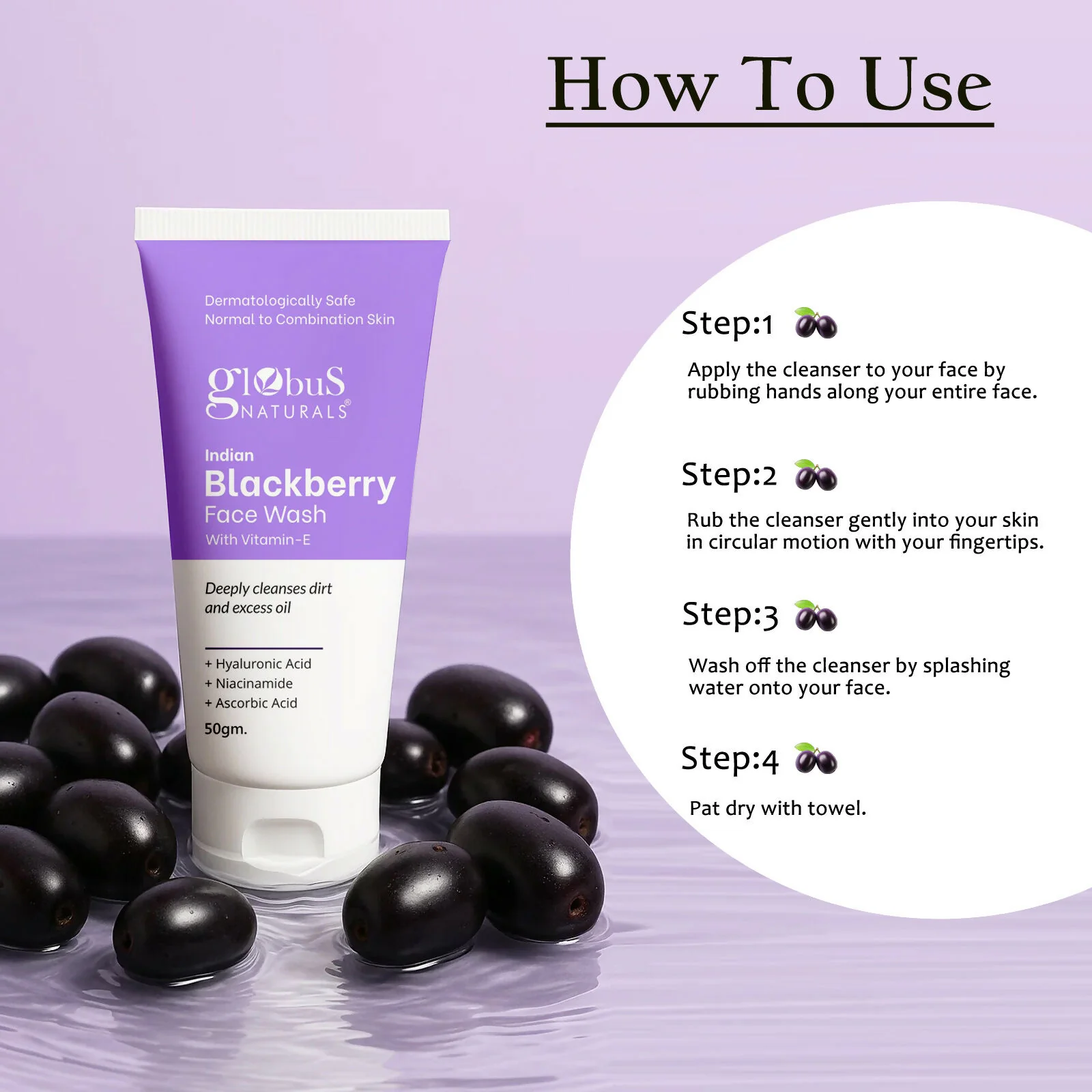 Globus Naturals Indian Blackberry Face Wash with Vitamin E - Image 8
