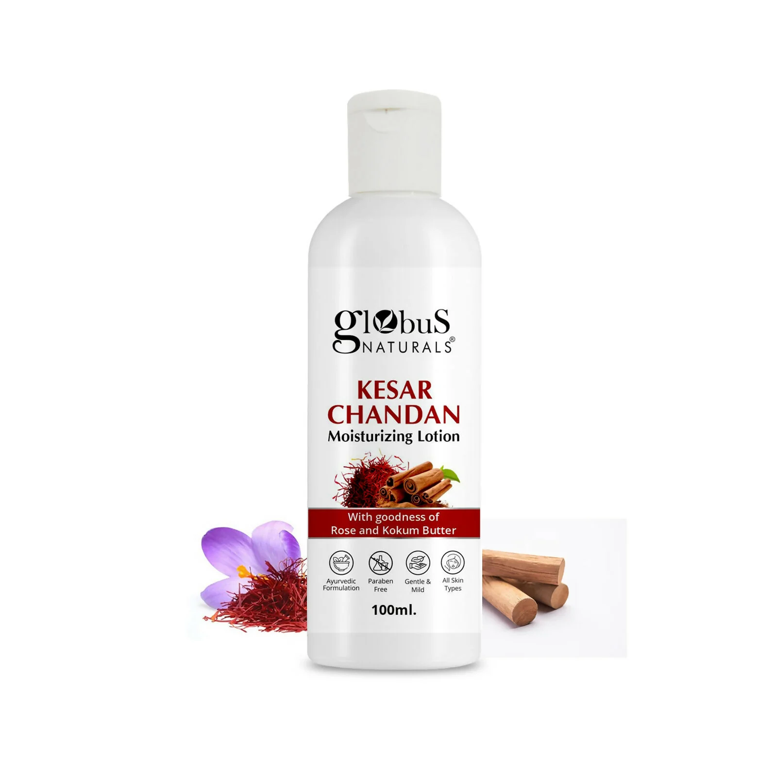 Globus Naturals Kesar Chandan Moisturizing Body Lotion For Silky Soft, Smooth, Radiant Skin, All Skin Types - Image 2
