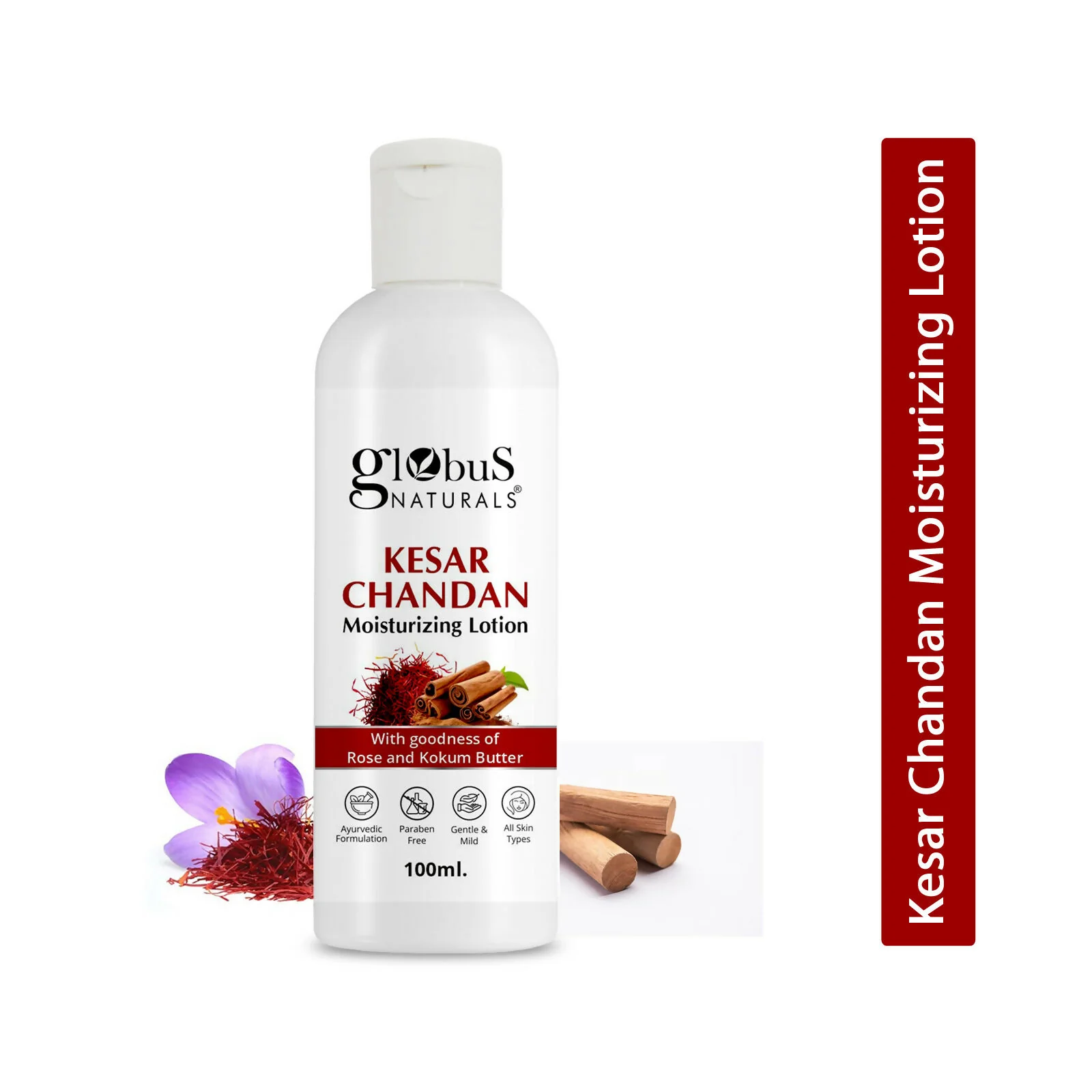 Globus Naturals Kesar Chandan Moisturizing Body Lotion For Silky Soft, Smooth, Radiant Skin, All Skin Types - Image 3