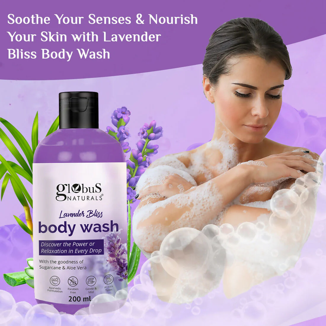 Globus Naturals Lavender Body Wash - Image 3