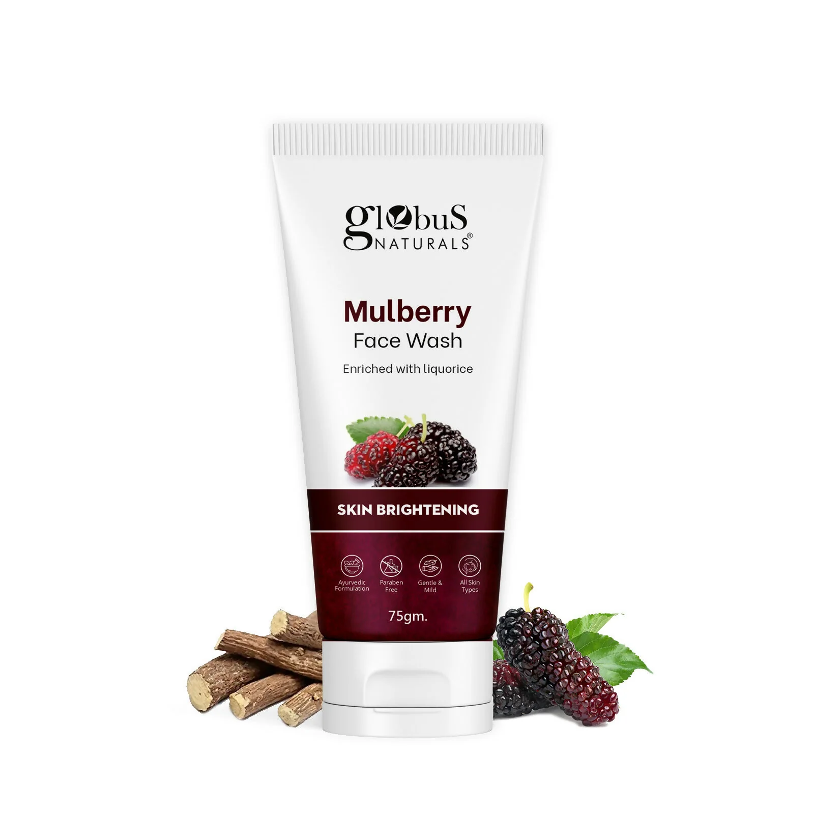 Globus Naturals Mulberry Fairness Face Wash, Suitable For All Skin Types - Image 3