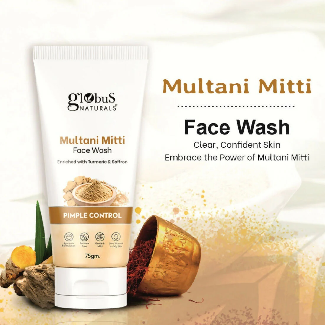 Globus Naturals Multani Mitti Face Wash - Image 3