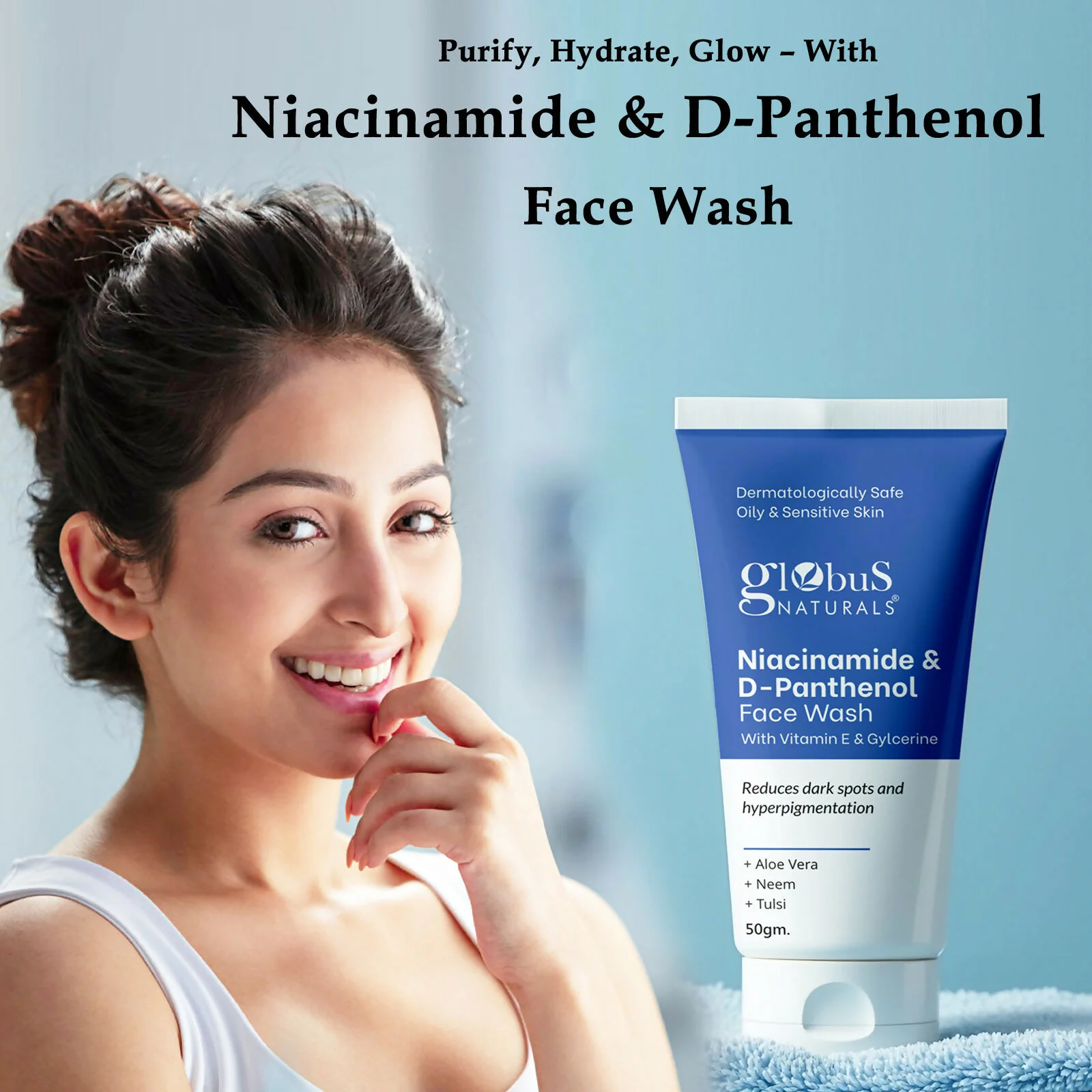 Globus Naturals Niacinamide & D-Panthenol Face Wash with Vitamin E & Glycerine - Image 4