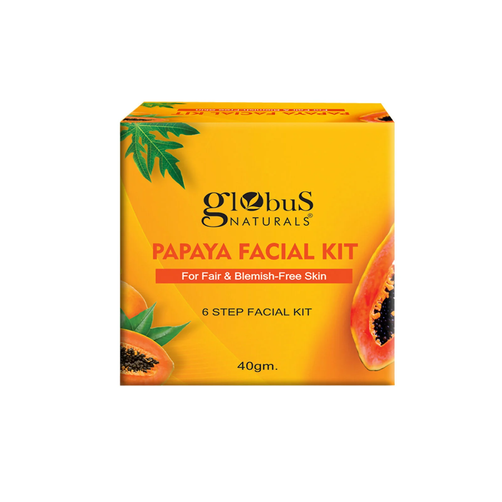 Globus Naturals Papaya Facial Kit For Blemish Free Skin & Anti-Pigmentation, 6 Steps - Image 3
