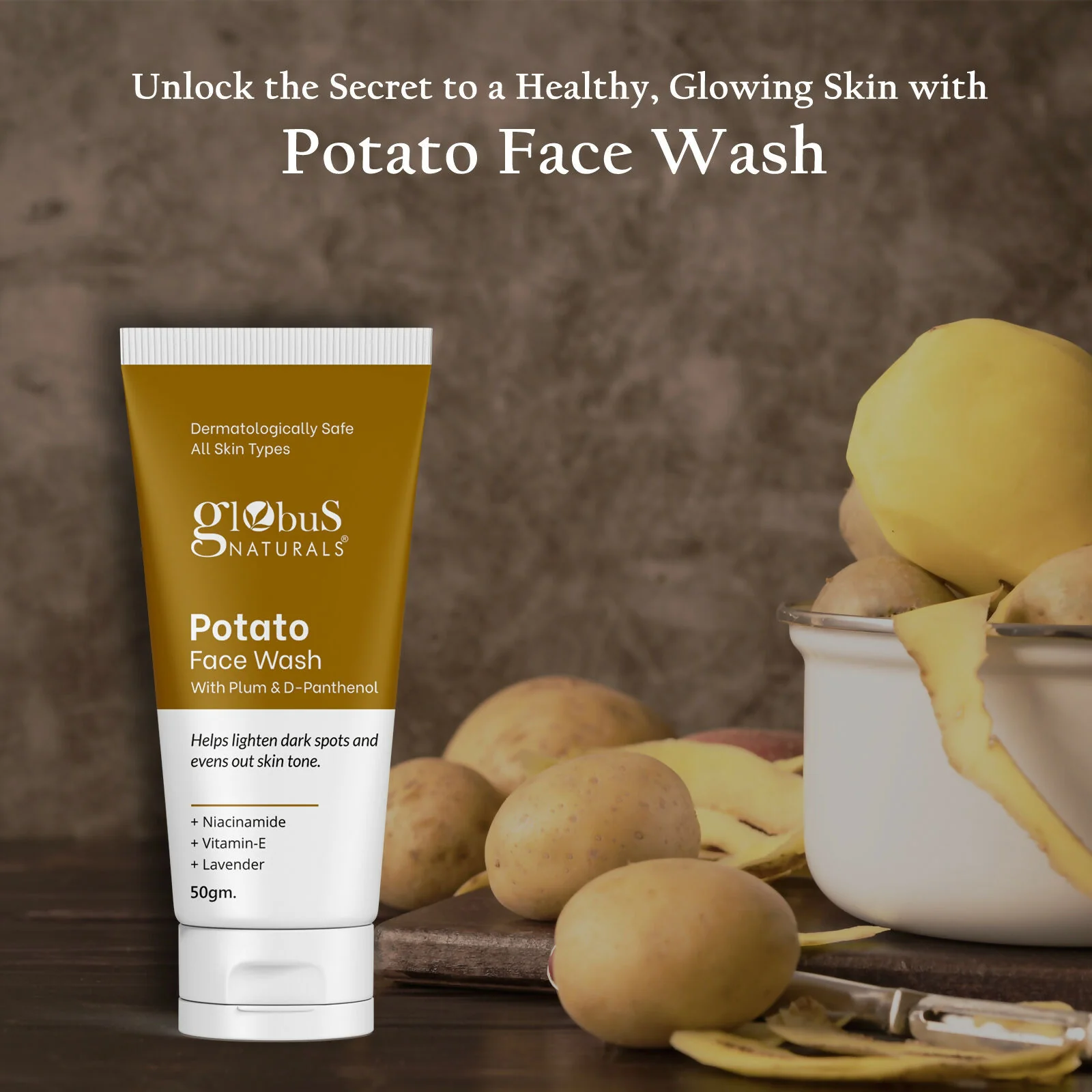 Globus Naturals Potato Face Wash with Plum & D-Panthenol - Image 3