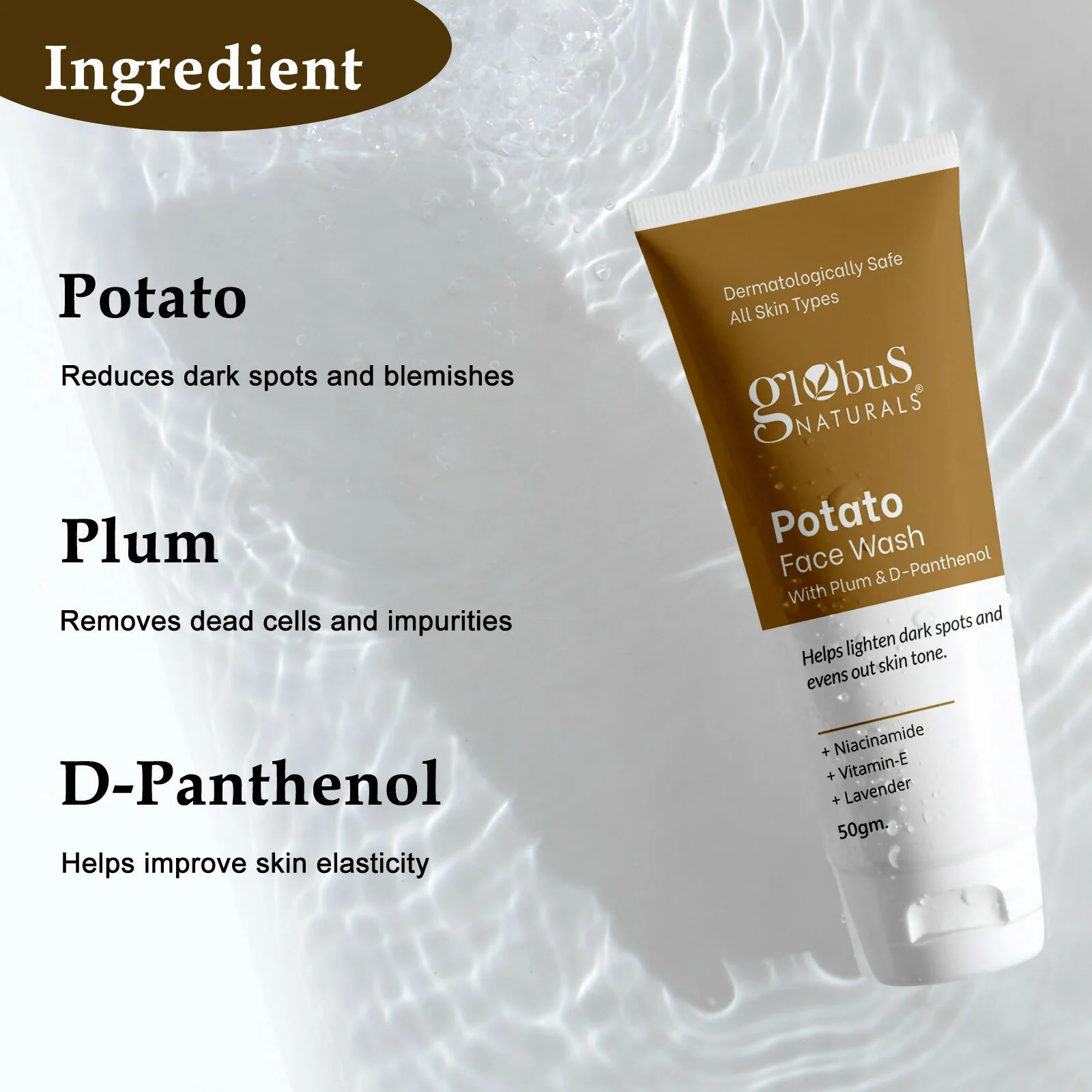 Globus Naturals Potato Face Wash with Plum & D-Panthenol - Image 7