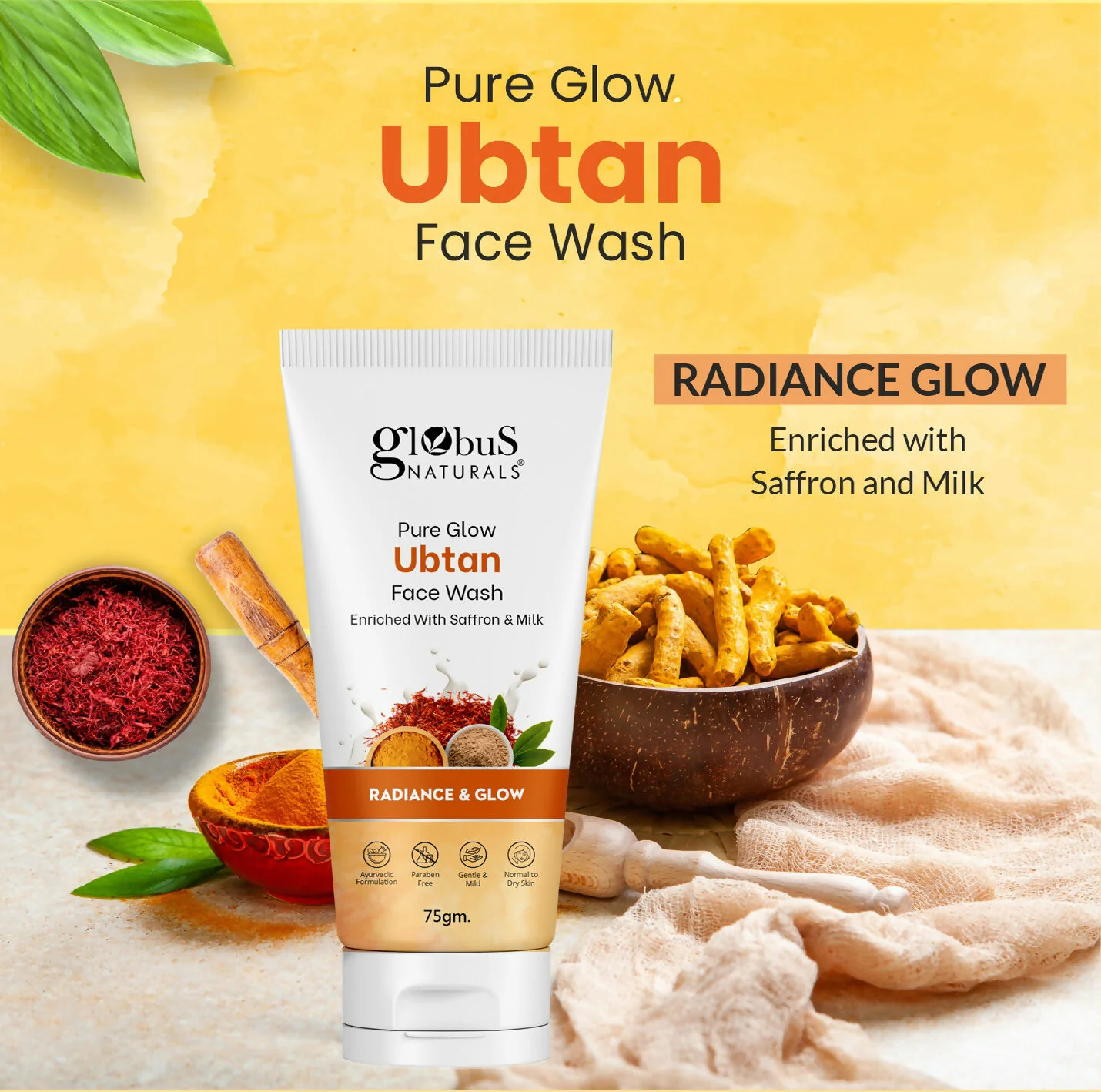 Globus Naturals Pure Glow Ubtan Face Wash - Image 3