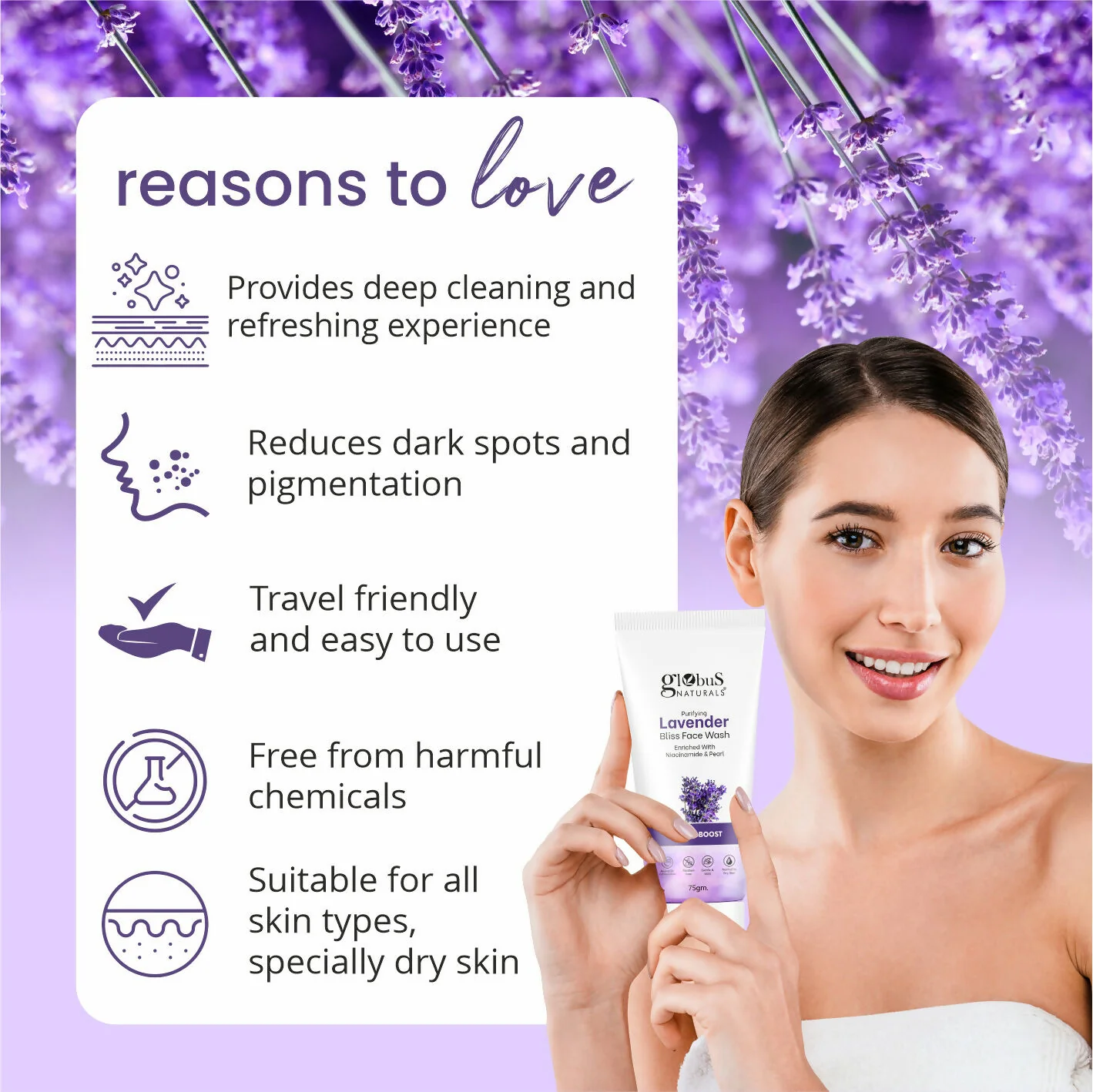 Globus Naturals Purifying Lavender Face Wash - Image 5