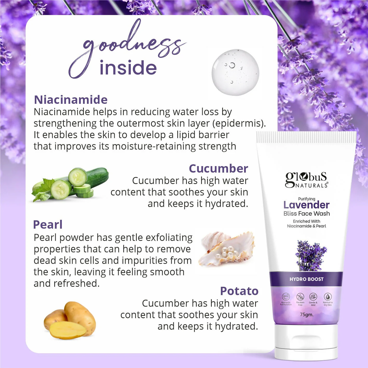 Globus Naturals Purifying Lavender Face Wash - Image 6
