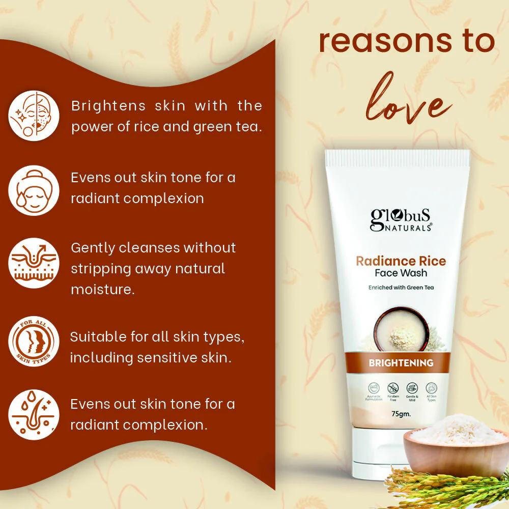 Globus Naturals Radiance Rice Face Wash - Image 6