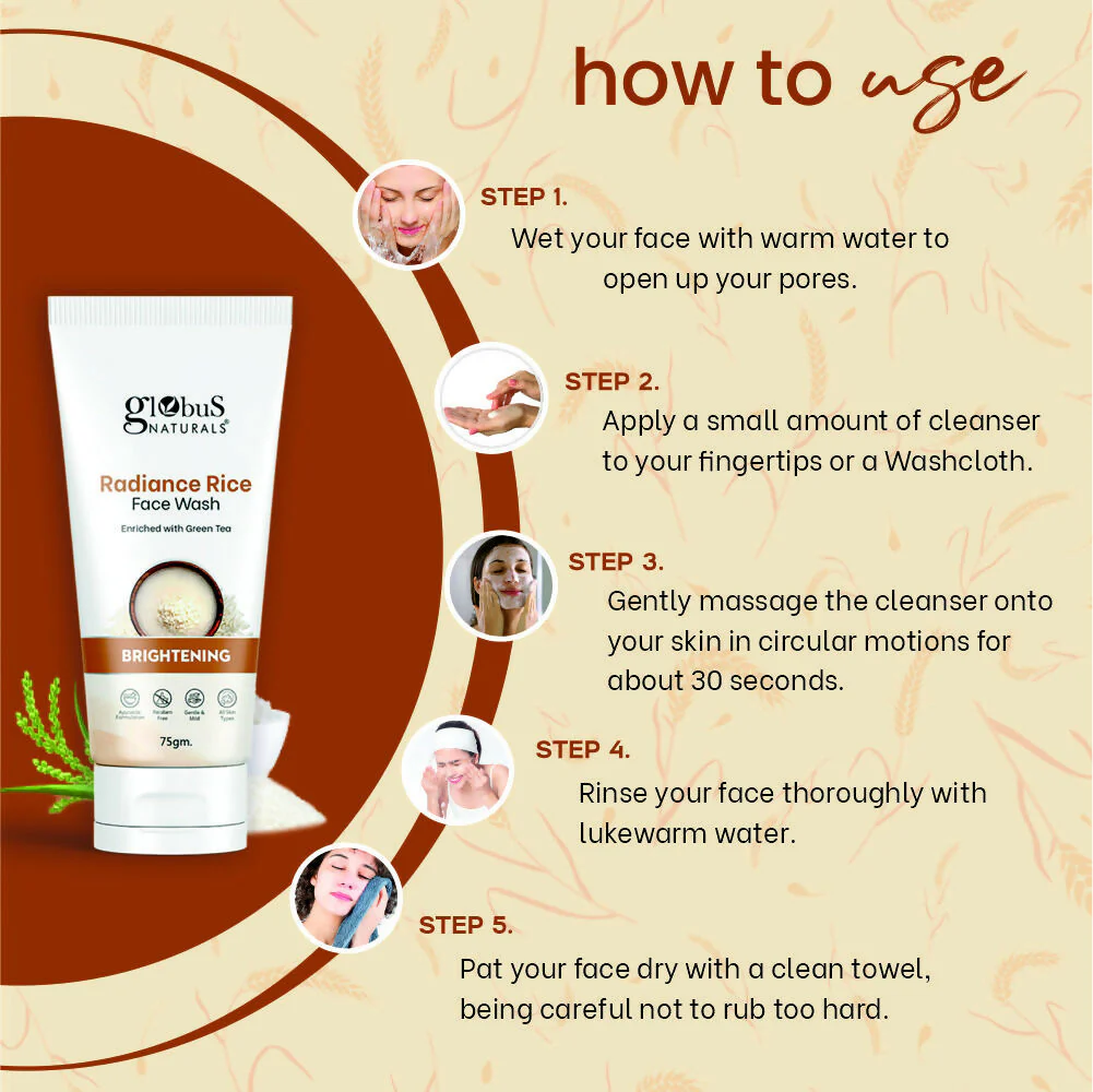 Globus Naturals Radiance Rice Face Wash - Image 7