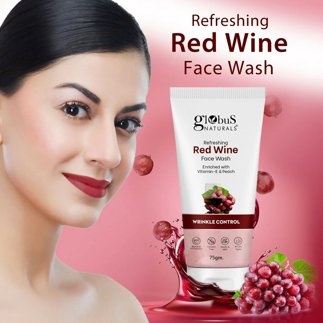 Globus Naturals Red Wine Hydrating Face Wash - Image 7