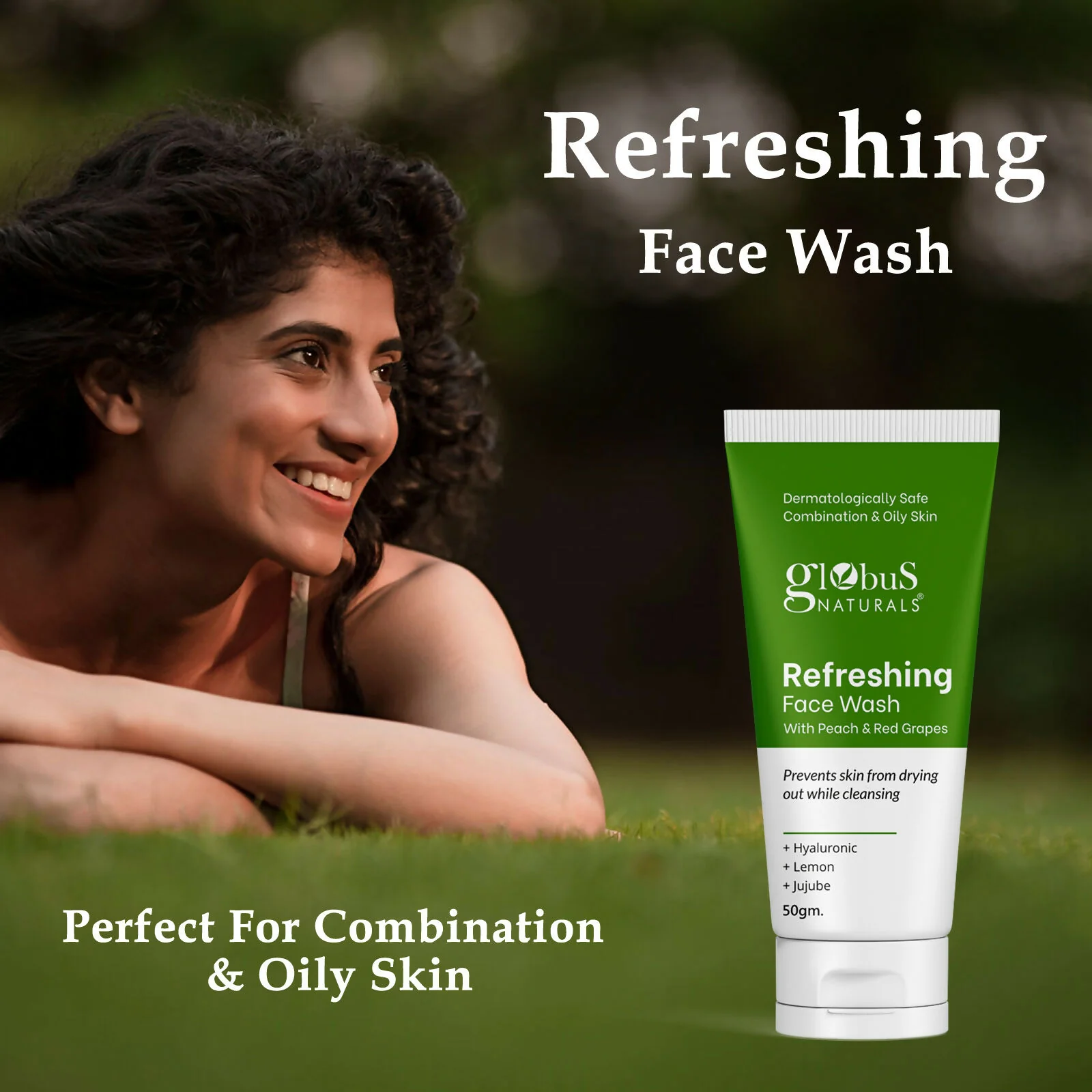 Globus Naturals Refreshing Face Wash with Peach & Red Grapes - Image 5
