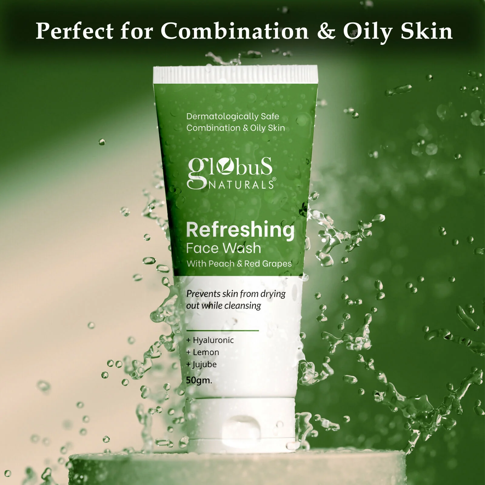 Globus Naturals Refreshing Face Wash with Peach & Red Grapes - Image 8