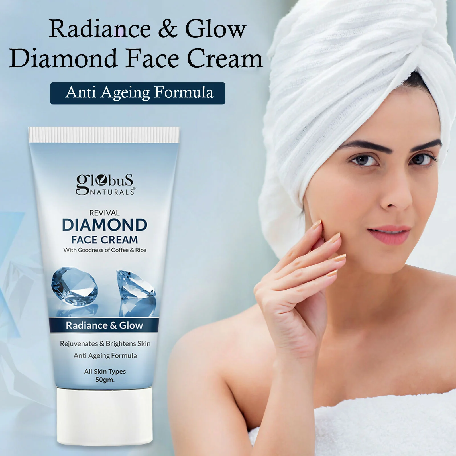 Globus Naturals Revival Diamond Face Cream, Suitable For All Skin Types - Image 4