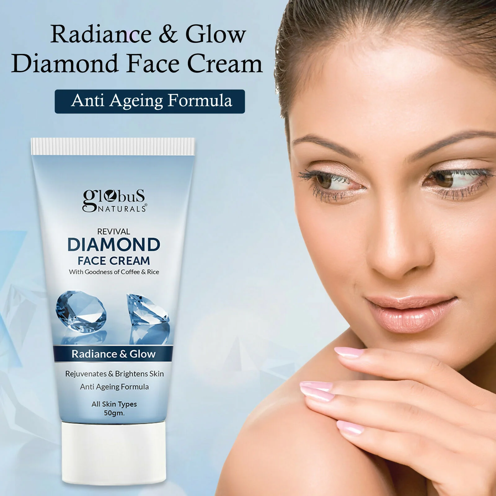 Globus Naturals Revival Diamond Face Cream, Suitable For All Skin Types - Image 5