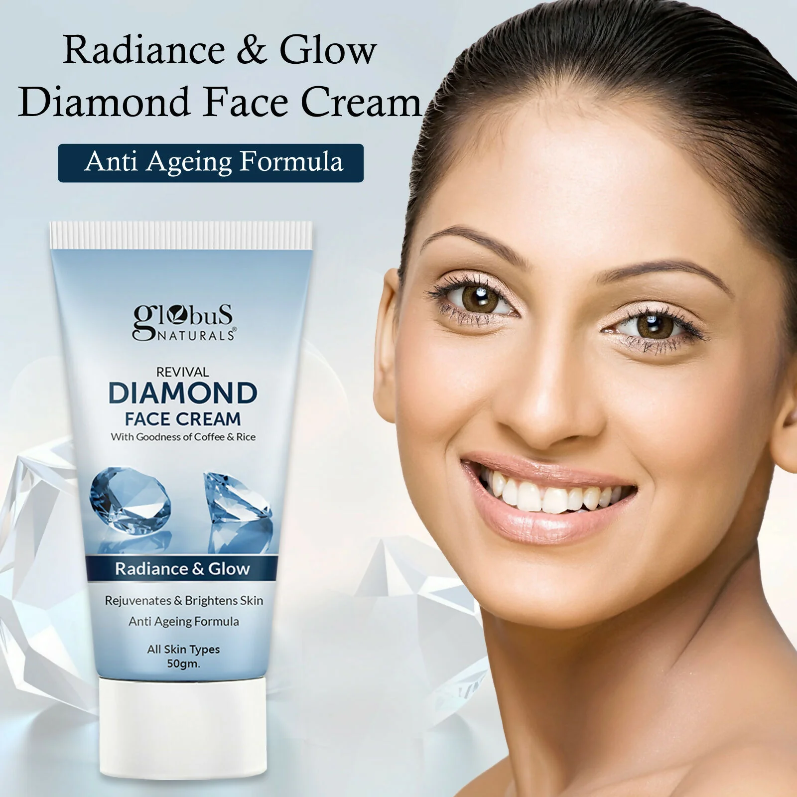 Globus Naturals Revival Diamond Face Cream, Suitable For All Skin Types - Image 6