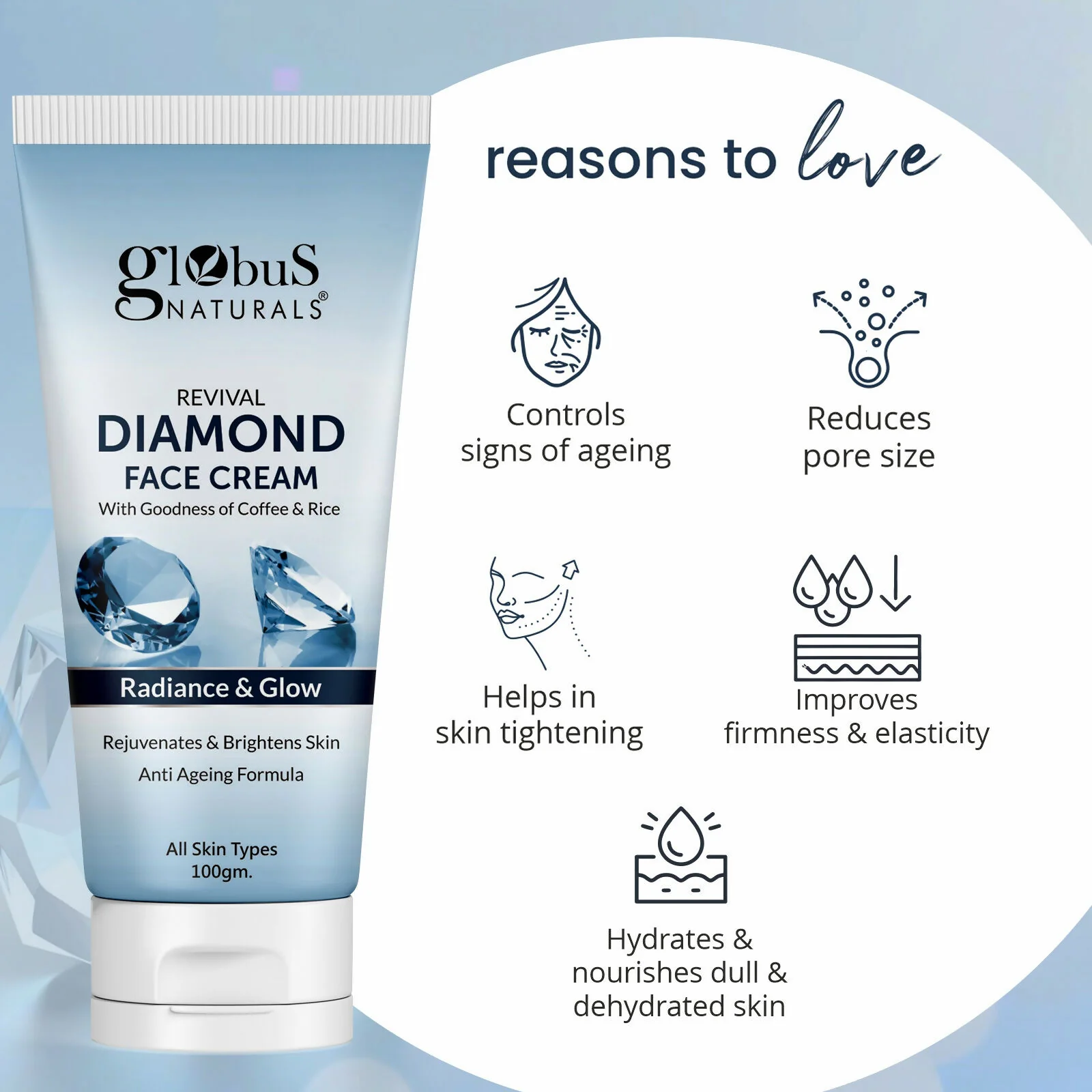 Globus Naturals Revival Diamond Face Cream, Suitable For All Skin Types - Image 5
