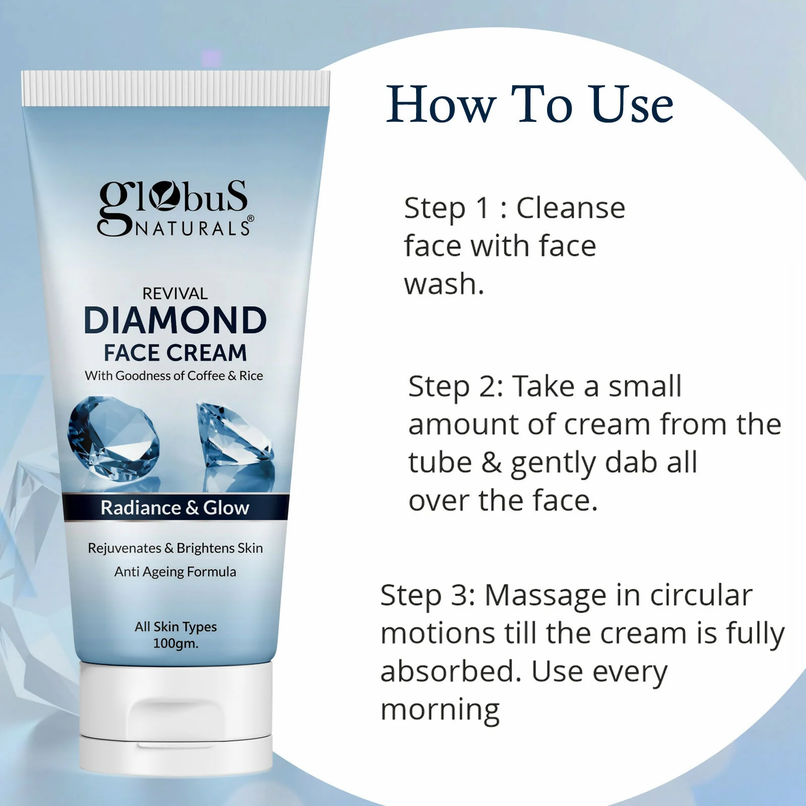 Globus Naturals Revival Diamond Face Cream, Suitable For All Skin Types - Image 7