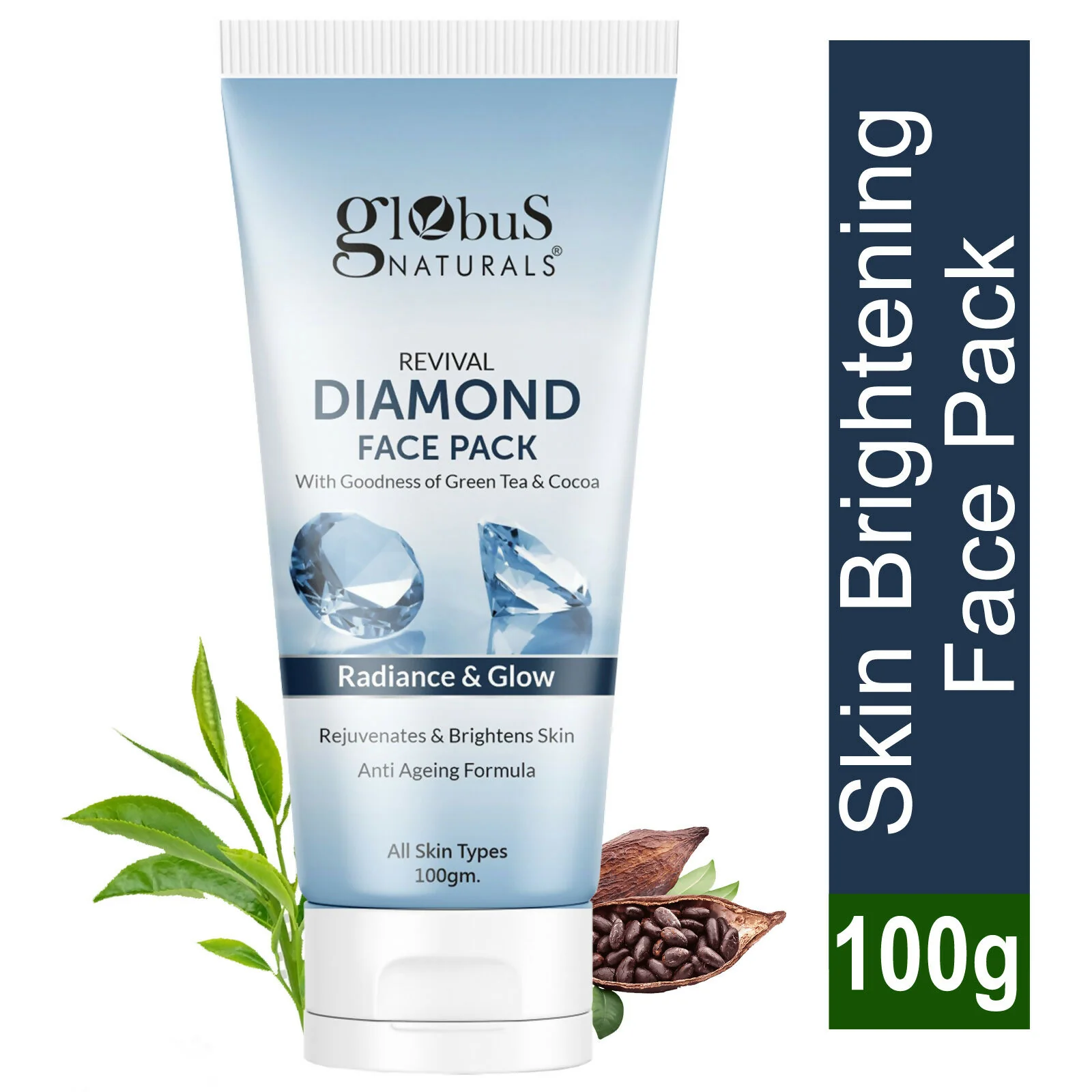 Globus Naturals Revival Diamond Face Pack, Natural & Ayurvedic Formula - Image 3