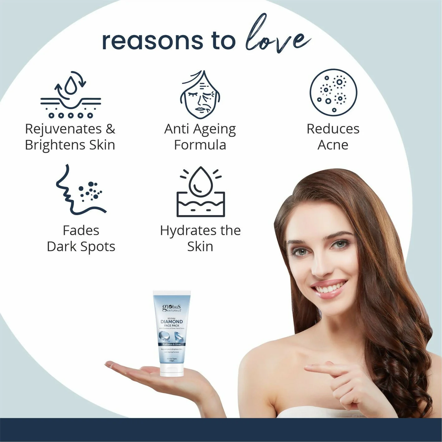Globus Naturals Revival Diamond Face Pack, Natural & Ayurvedic Formula - Image 5