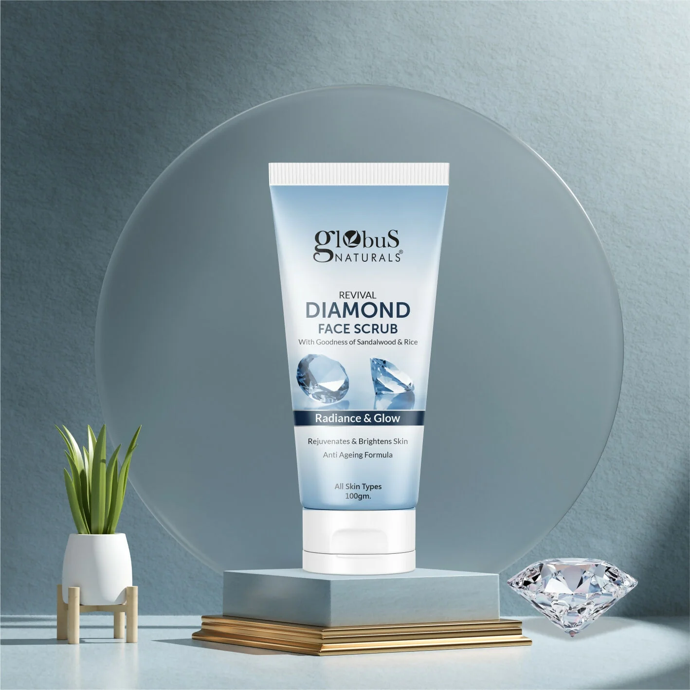 Globus Naturals Revival Diamond Face Scrub, Suitable For All Skin Types - Image 6