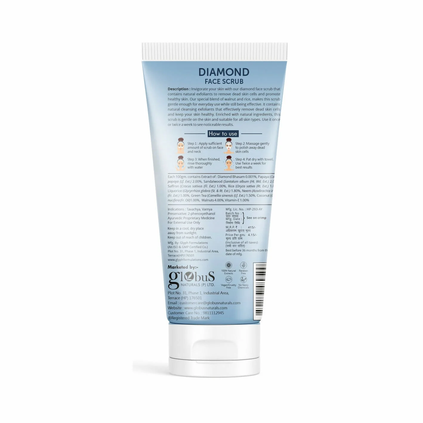 Globus Naturals Revival Diamond Face Scrub, Suitable For All Skin Types - Image 7
